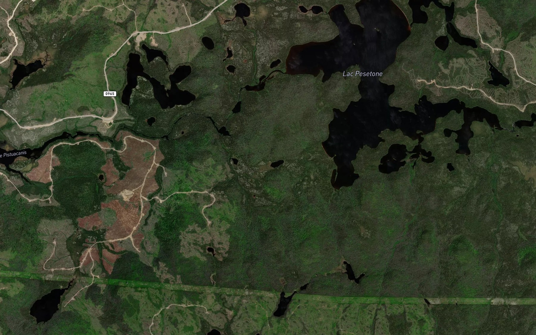 Satellite map of the Lac des Deux Cantons