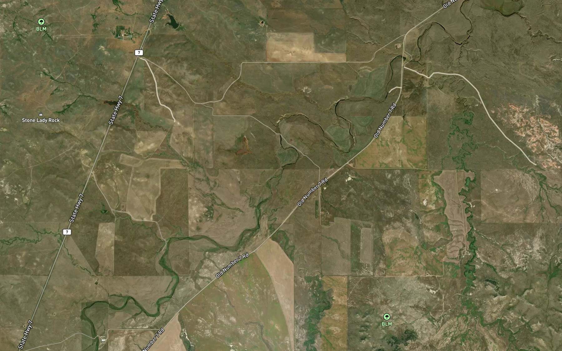 Satellite map of the Terrell Creek