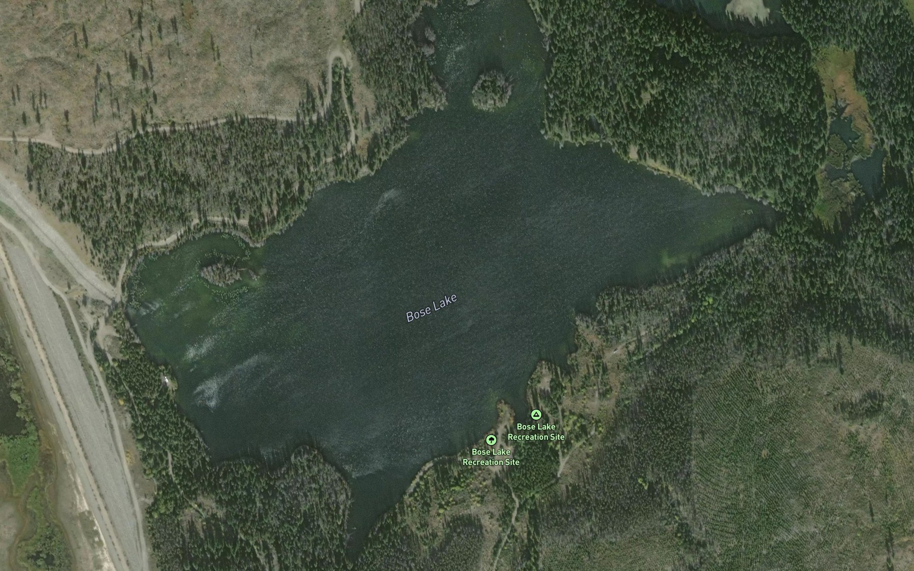 Satellite map of the Bose Lake