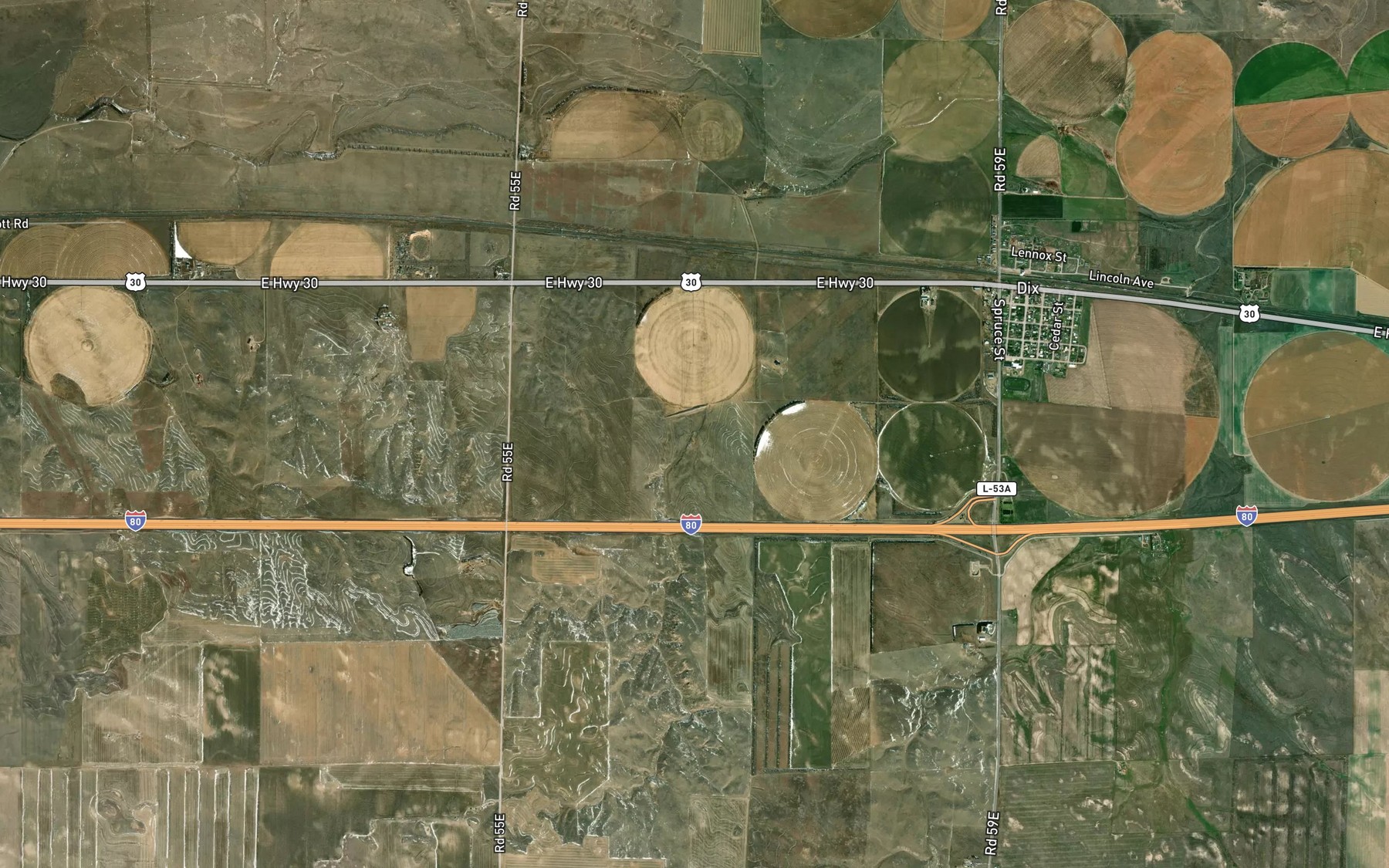 Satellite map of the Peterson Group Reservoir