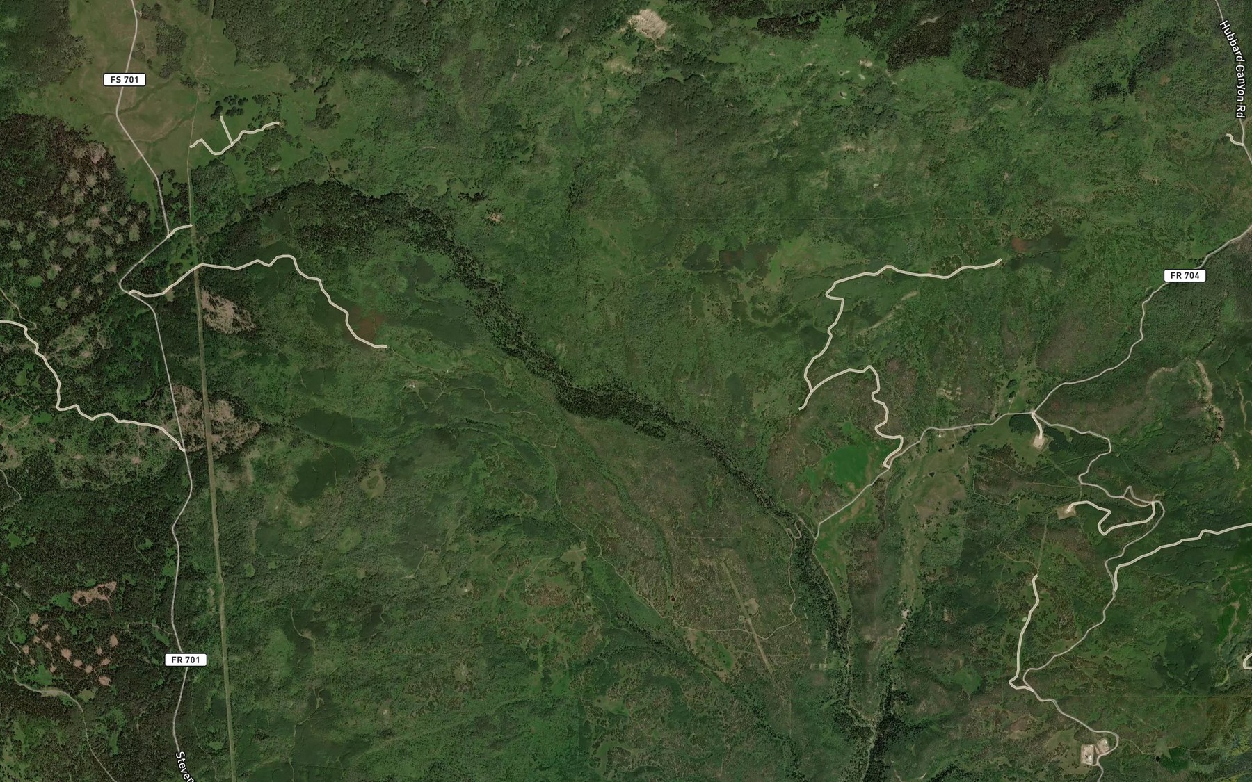 Satellite map of the Wolf Creek