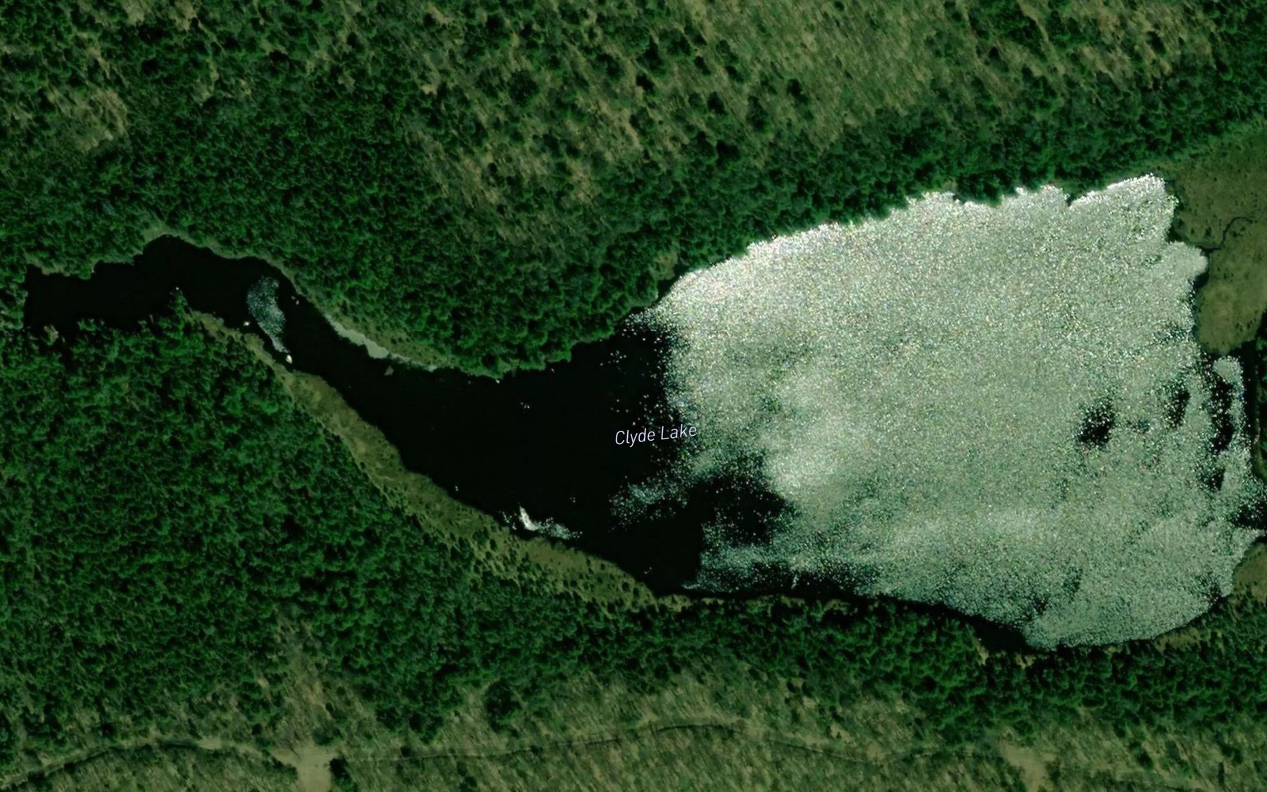 Satellite map of the Clyde Lake