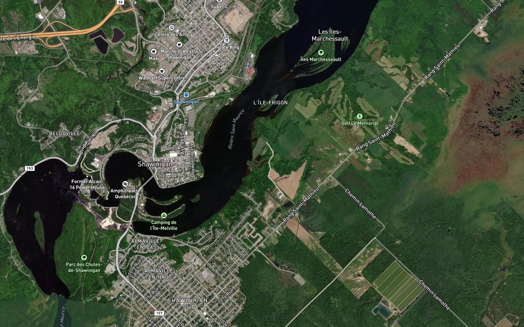 Satellite map of the Crique a Giguere