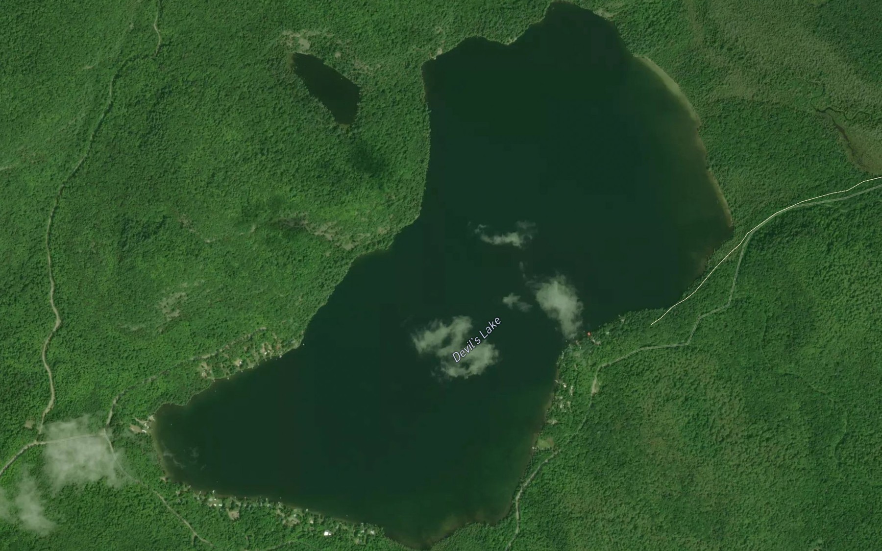 Satellite map of the Devil's Lake