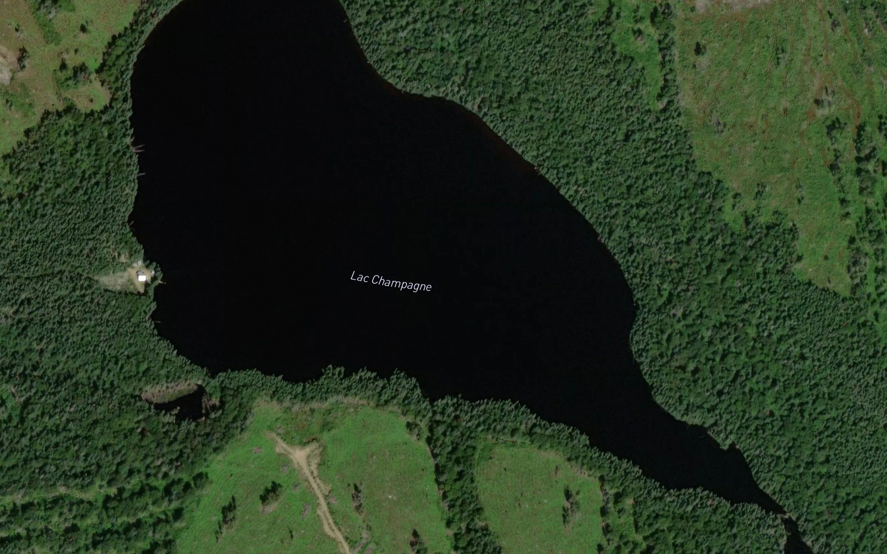 Satellite map of the Lac Champagne