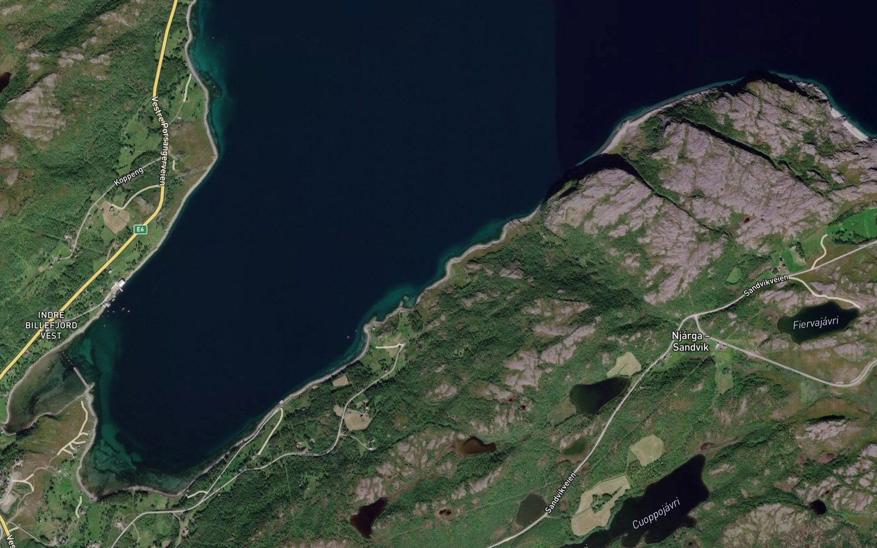 Satellite map of the Guovnagohppi