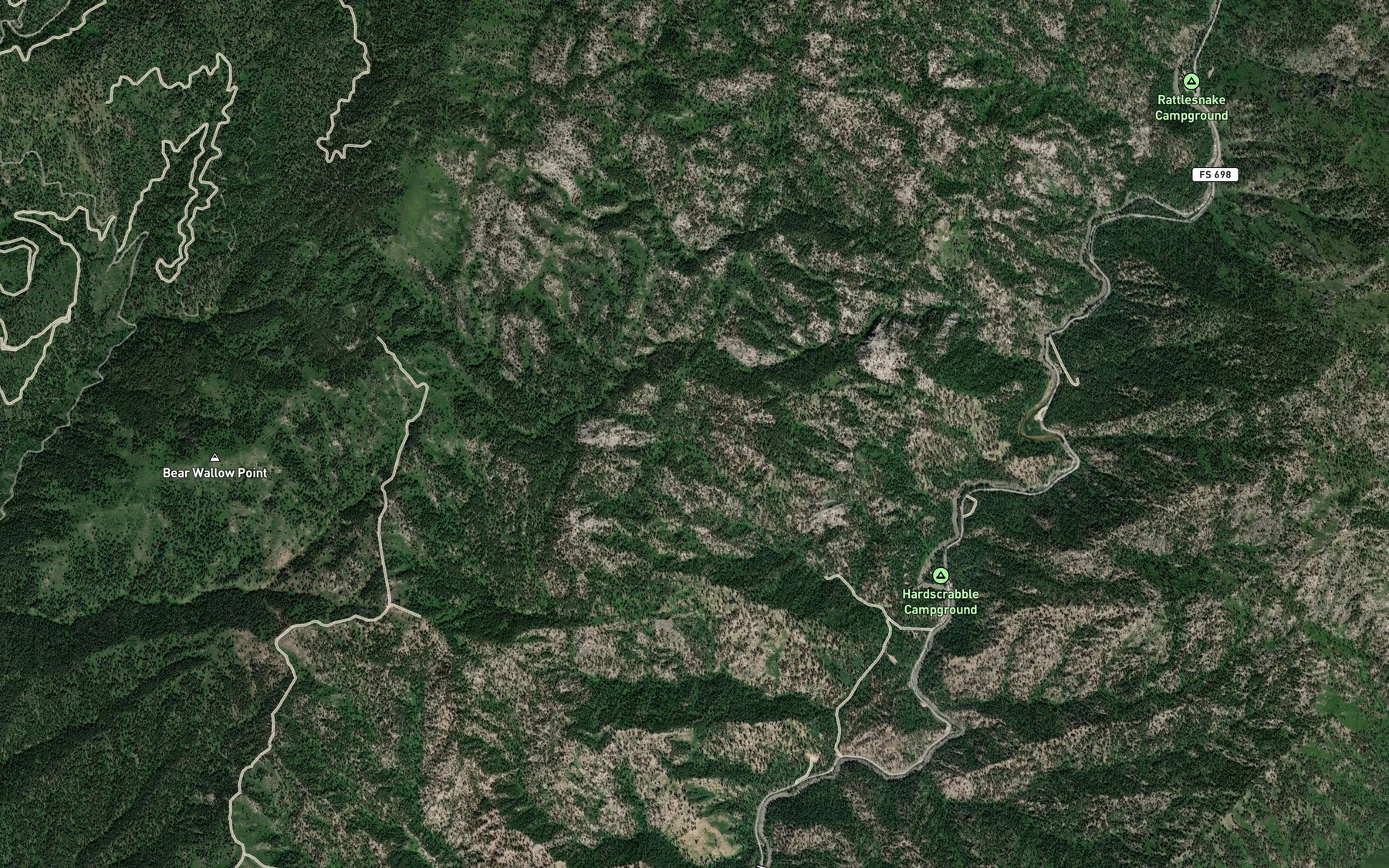 Satellite map of the Bell Creek