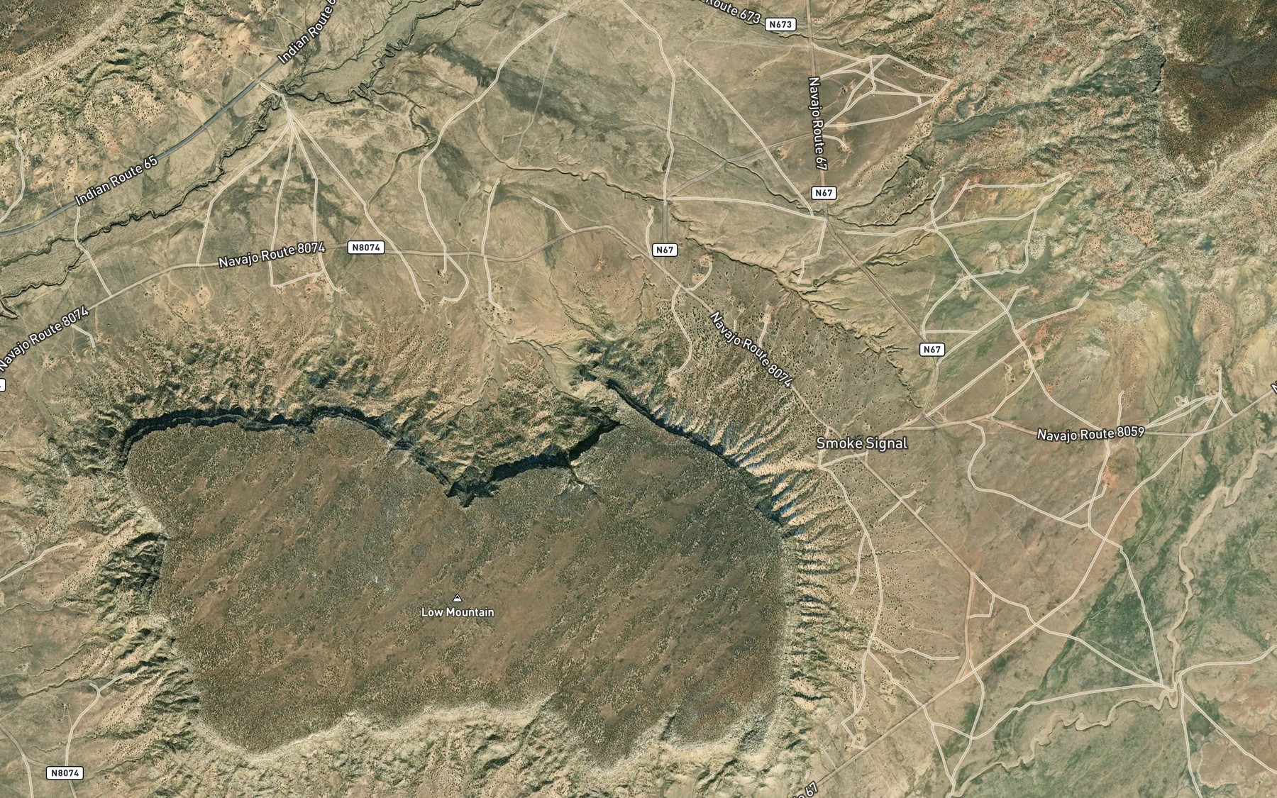 Satellite map of the Hast-clog-toh