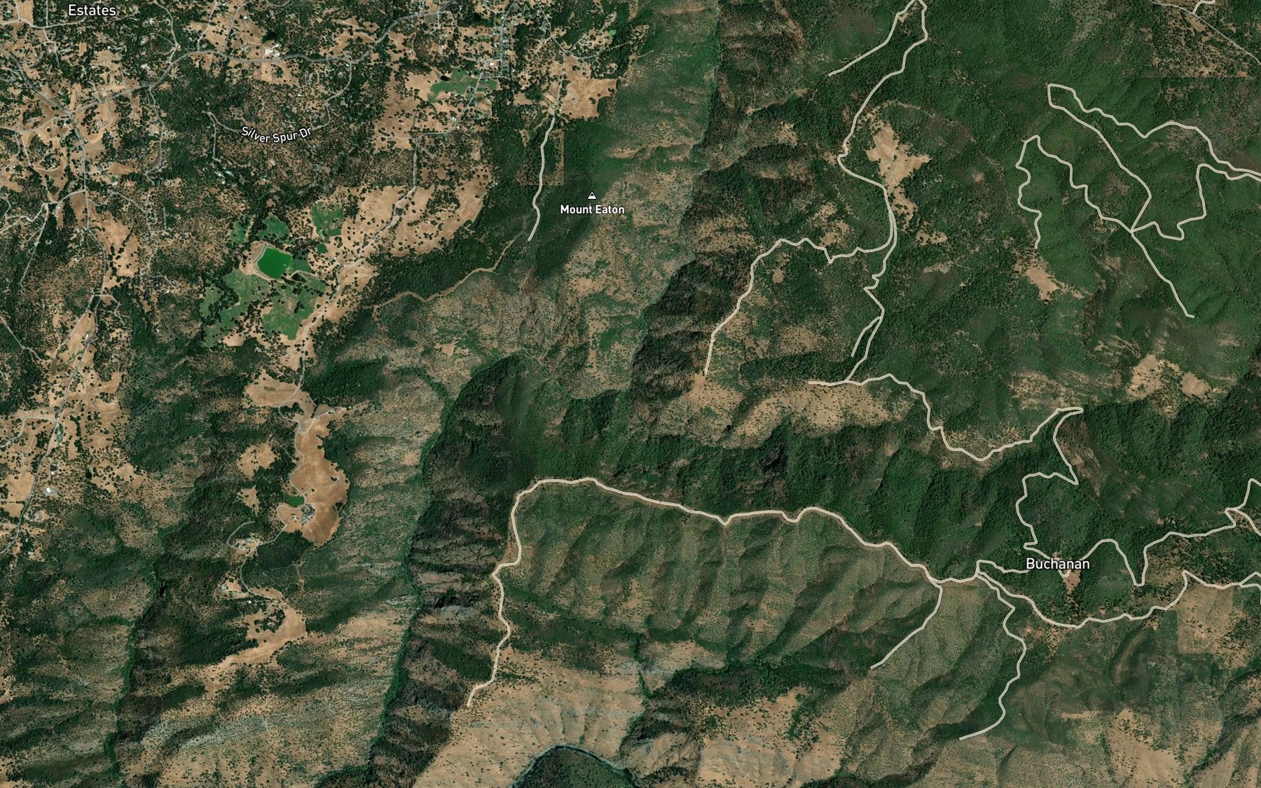 Satellite map of the Hunter Creek