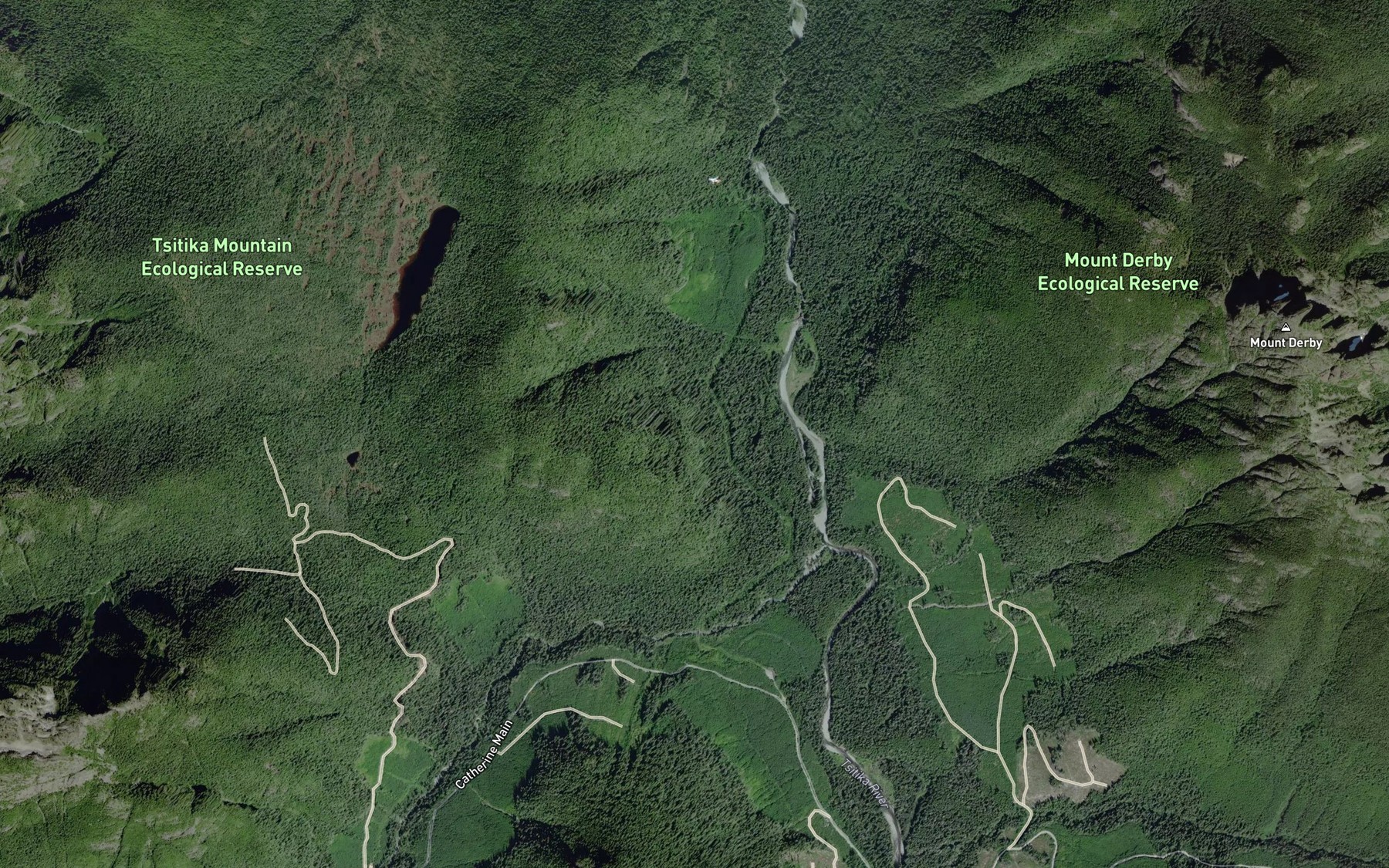 Satellite map of the Catherine Creek