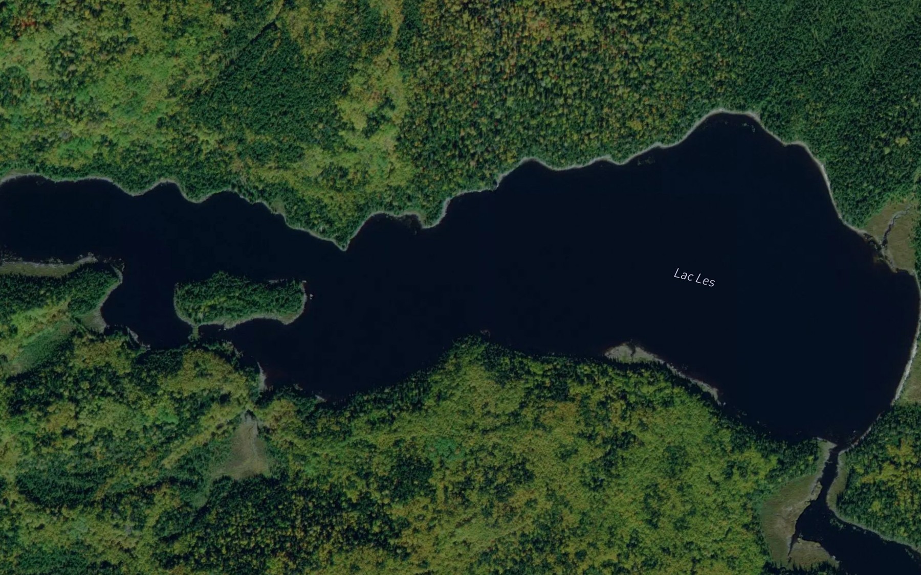 Satellite map of the Lac Les