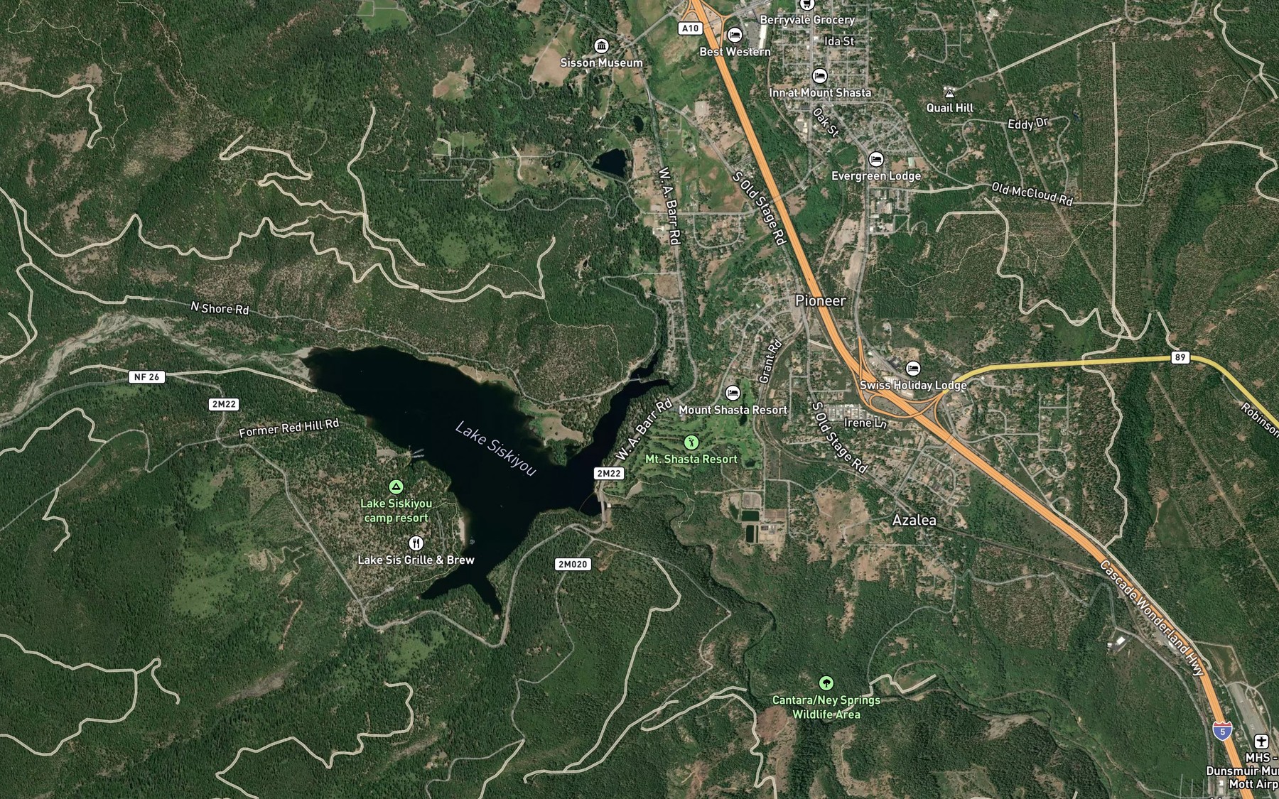 Satellite map of the Cold Creek