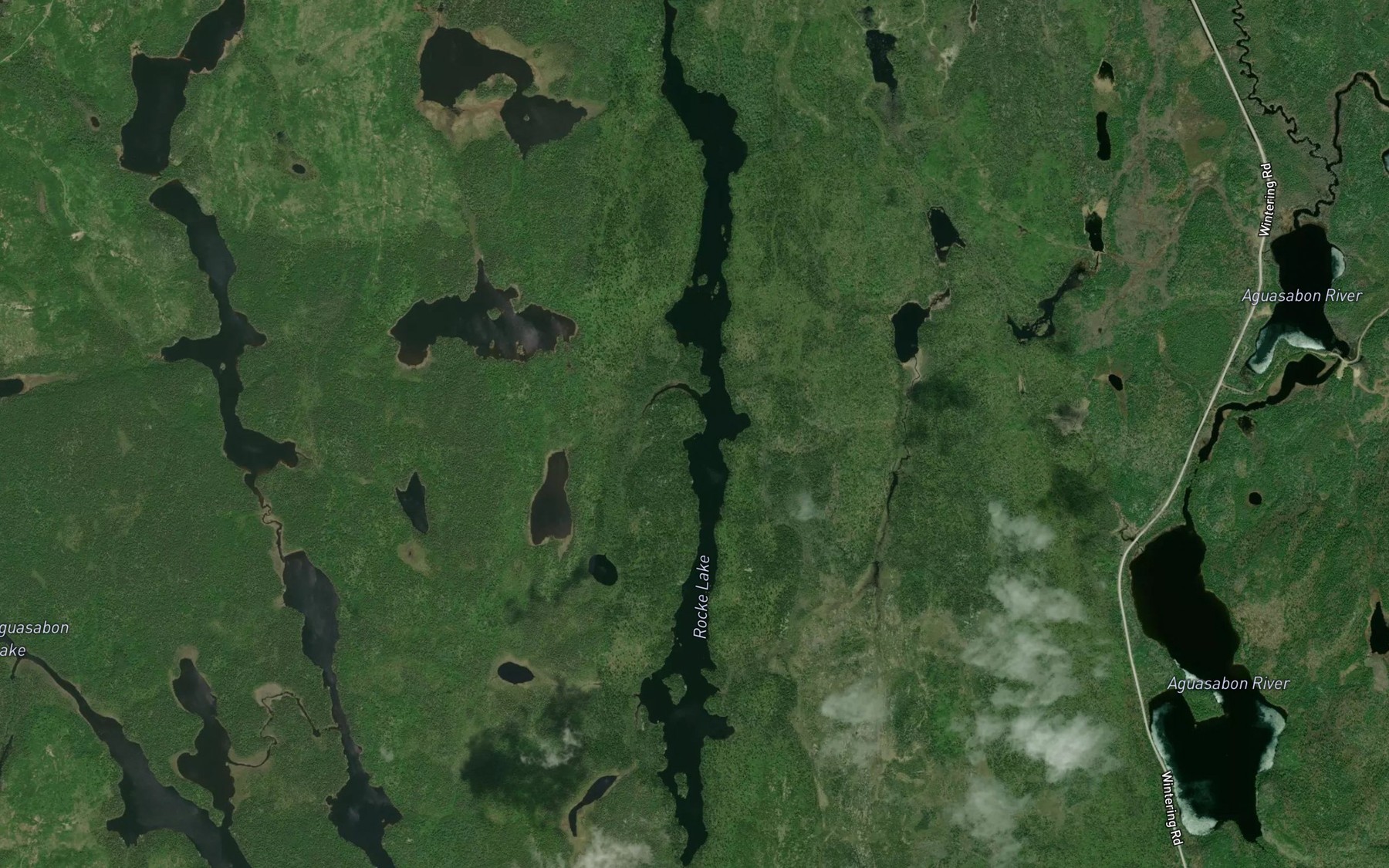 Satellite map of the Rocke Lake