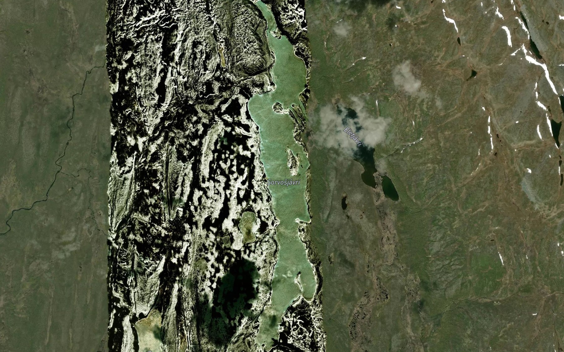 Satellite map of the Sarvusjavri
