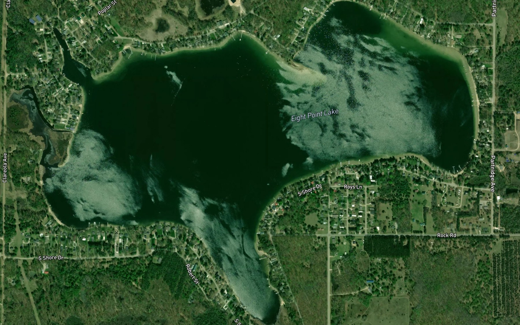 Satellite map of the Eight Point Lake