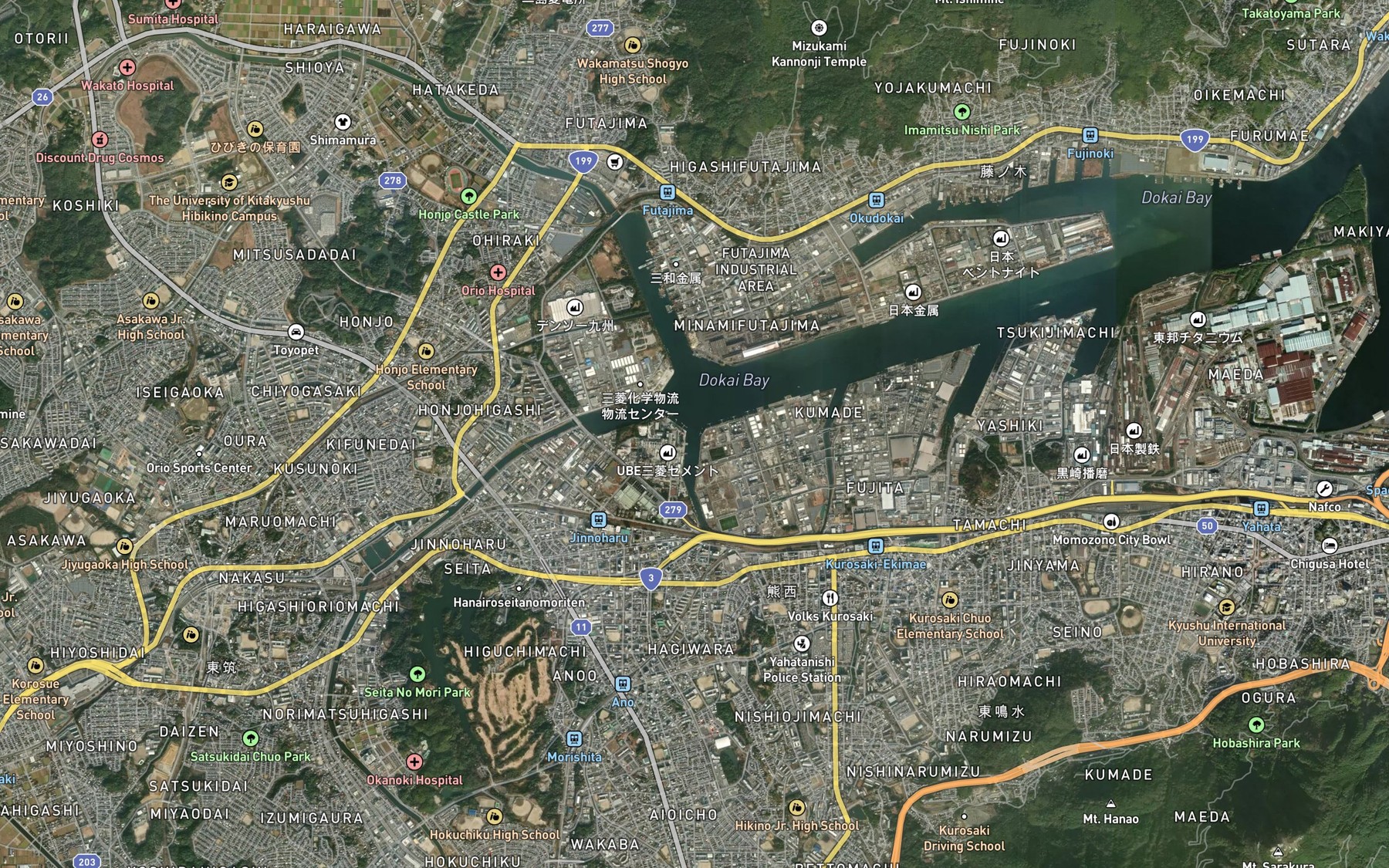 Satellite map of the Wariko Gawa