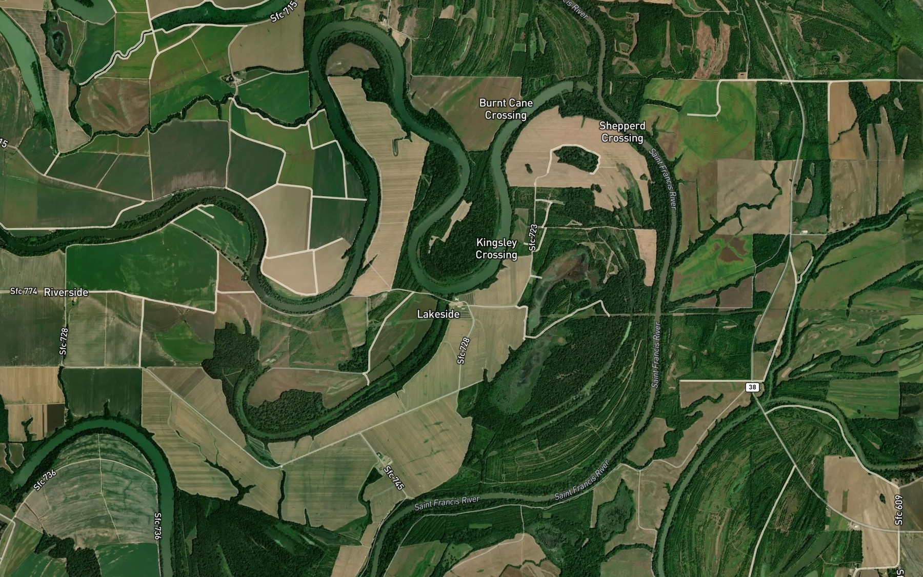 Satellite map of the Horseshoe Bend