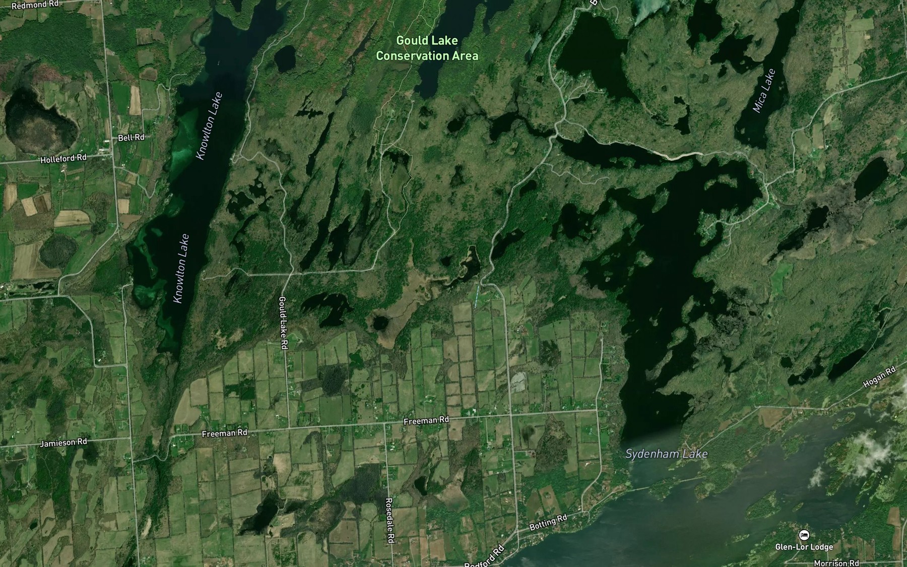 Satellite map of the Blakes Lake