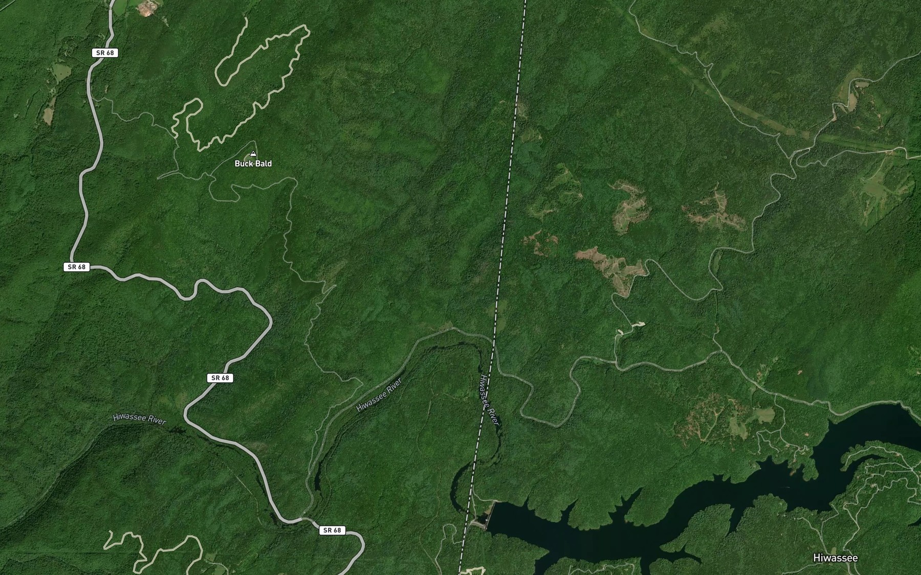 Satellite map of the Brushy Creek