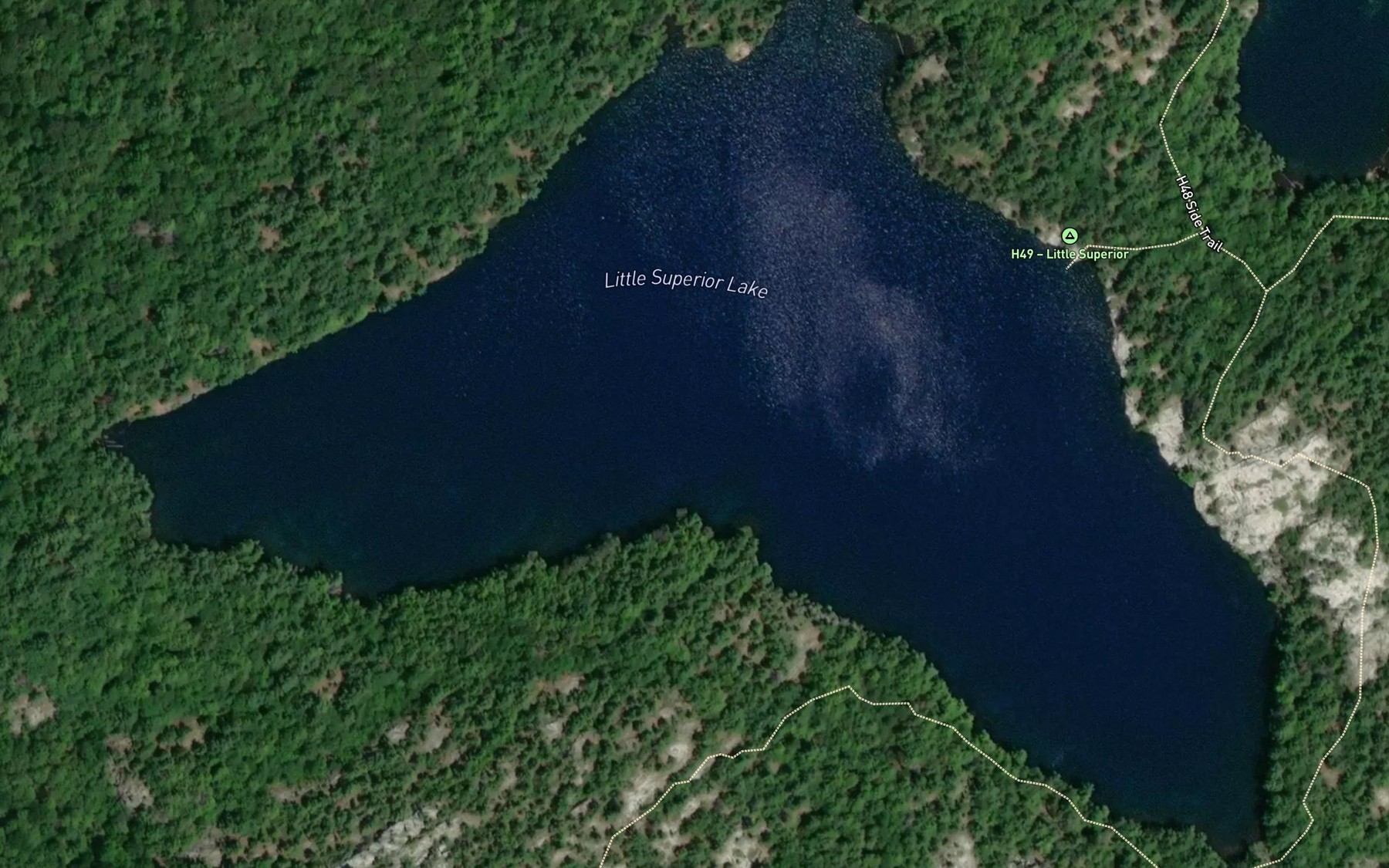 Satellite map of the Little Superior Lake
