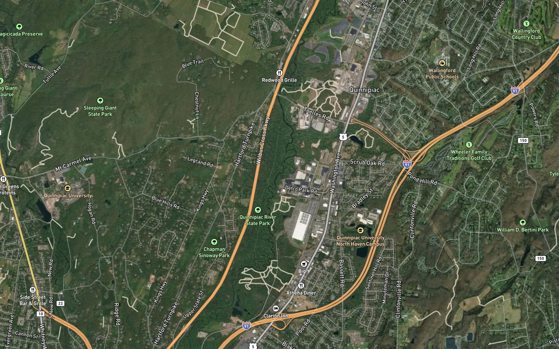 Satellite map of the Pine Brook
