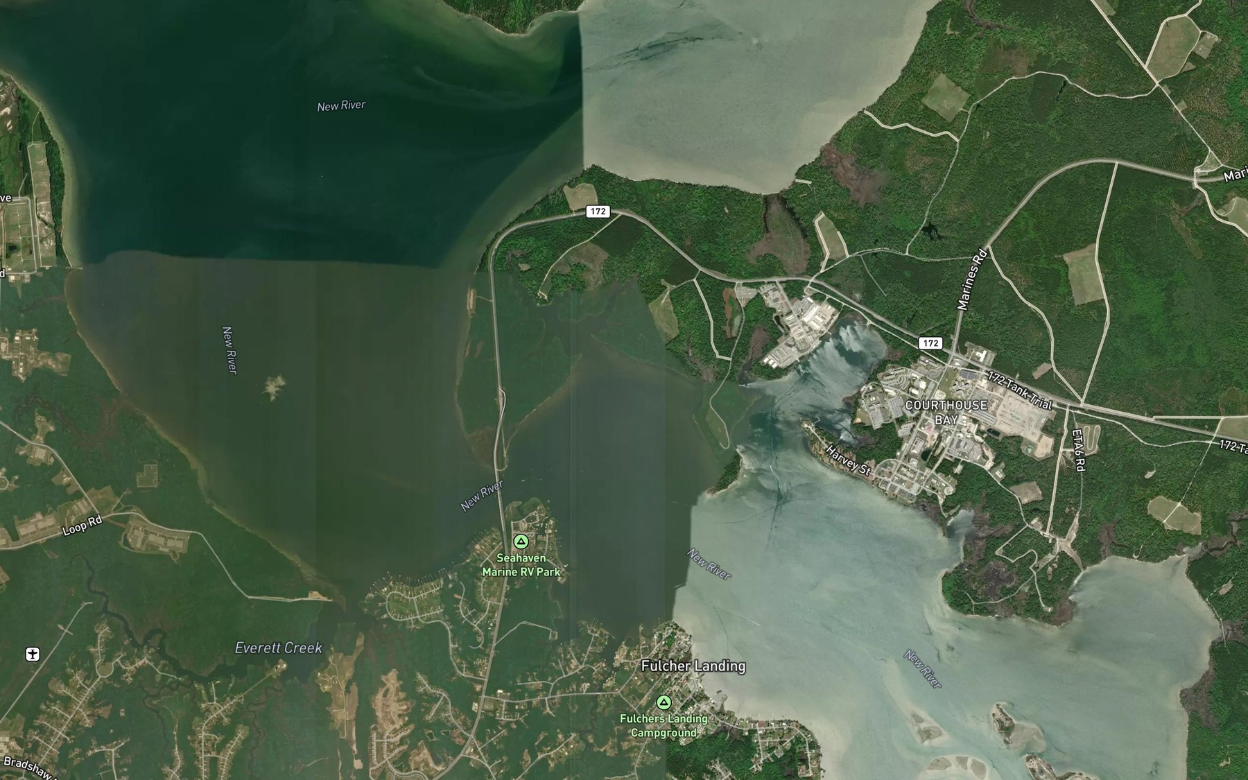 Satellite map of the Ellis Cove
