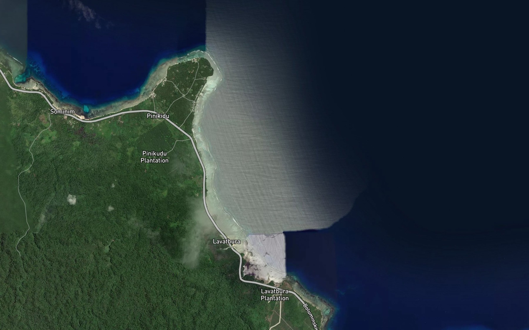 Satellite map of the Pinikindu River