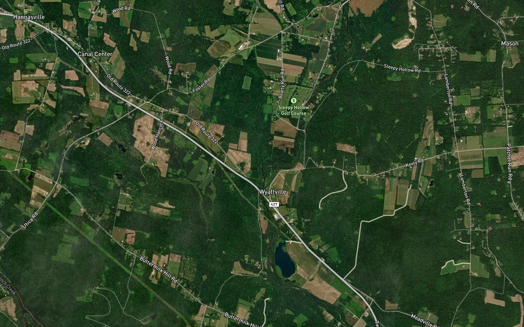 Satellite map of the Foster Run