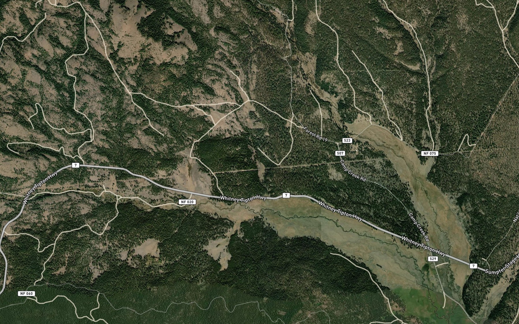 Satellite map of the Griffin Camp Spring