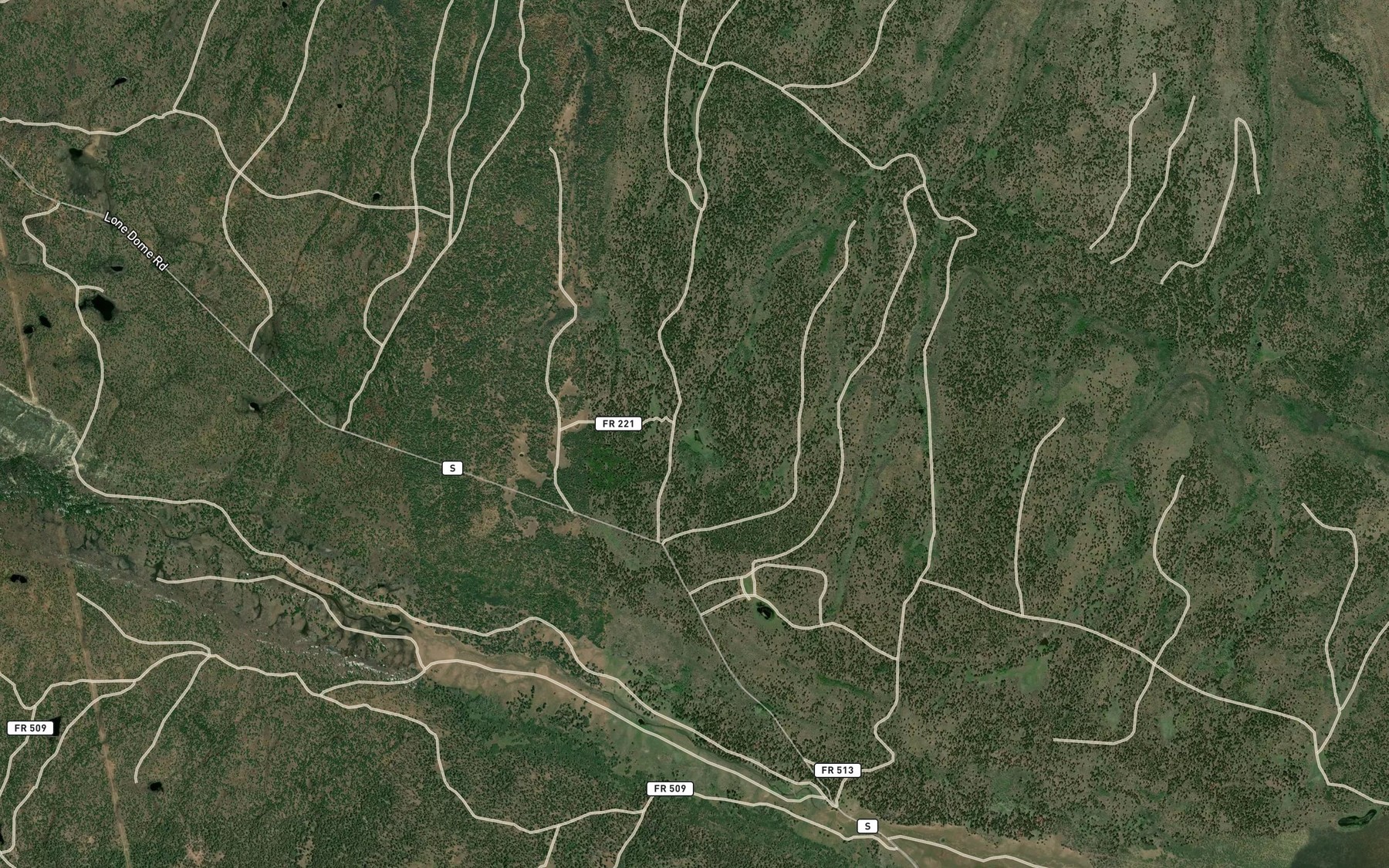 Satellite map of the Cottonwood Gulch Reservoir