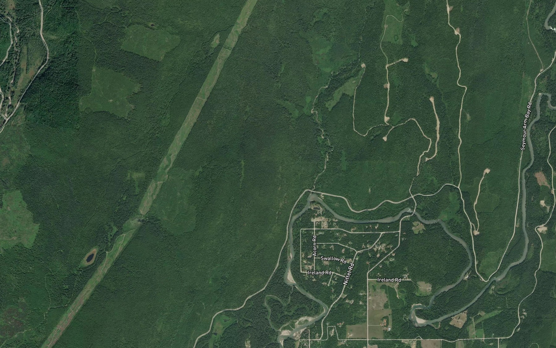 Satellite map of the McNomee Creek