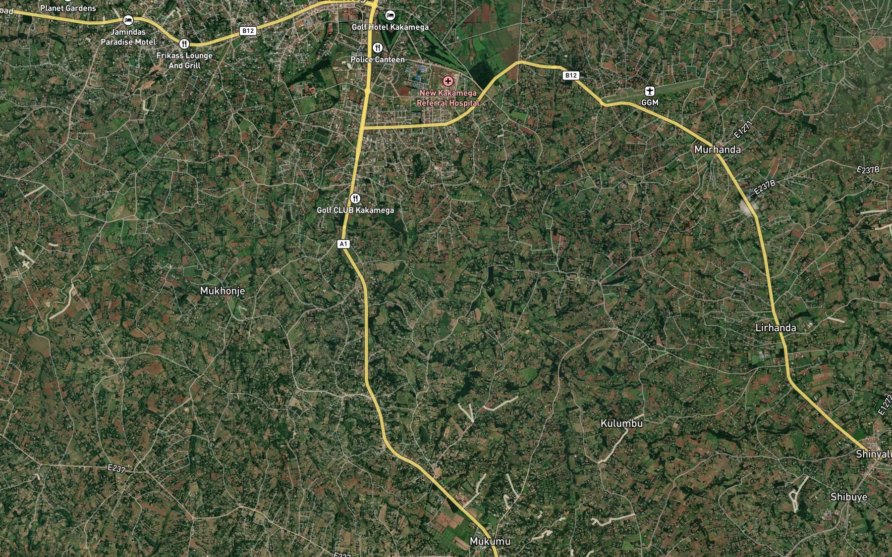 Satellite map of the Shirerwa