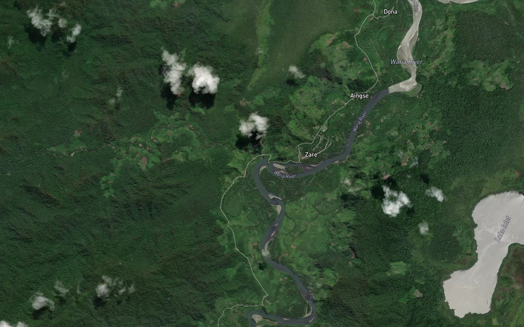 Satellite map of the Gui River