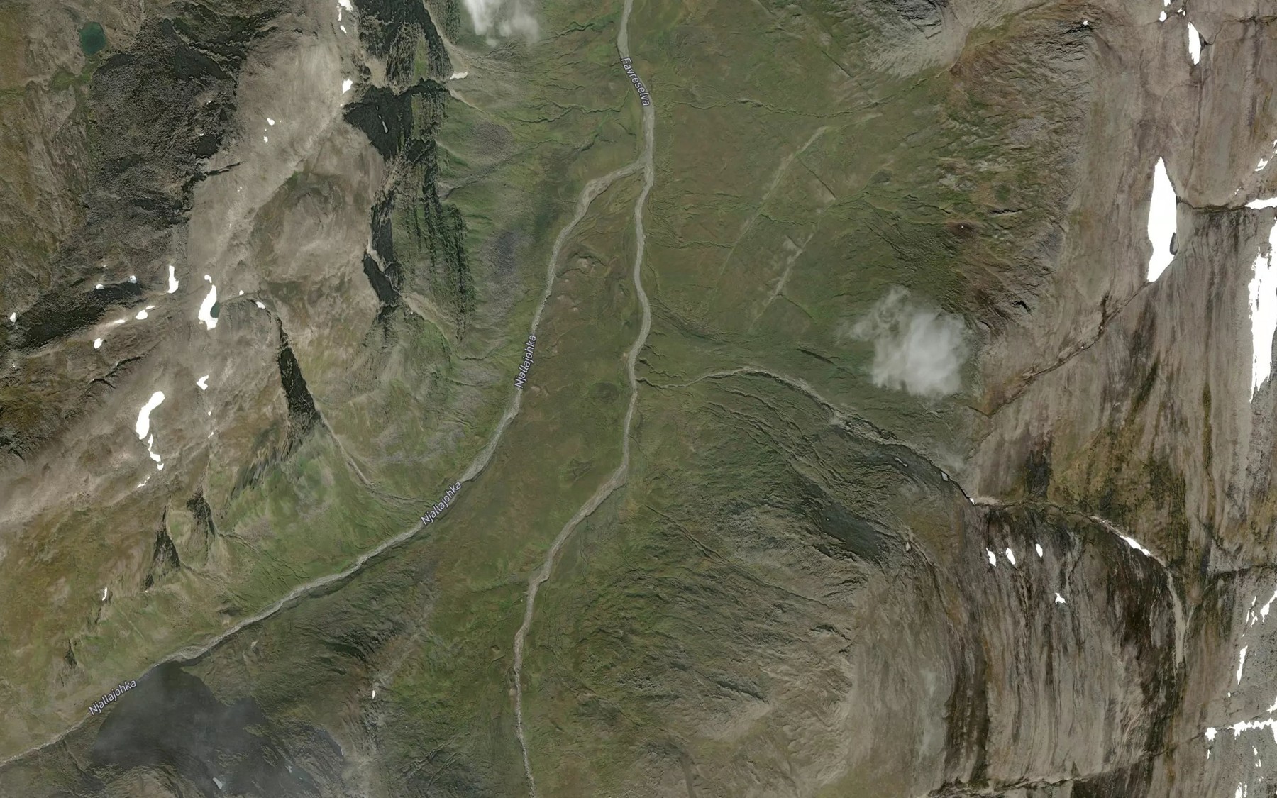 Satellite map of the Favreselva