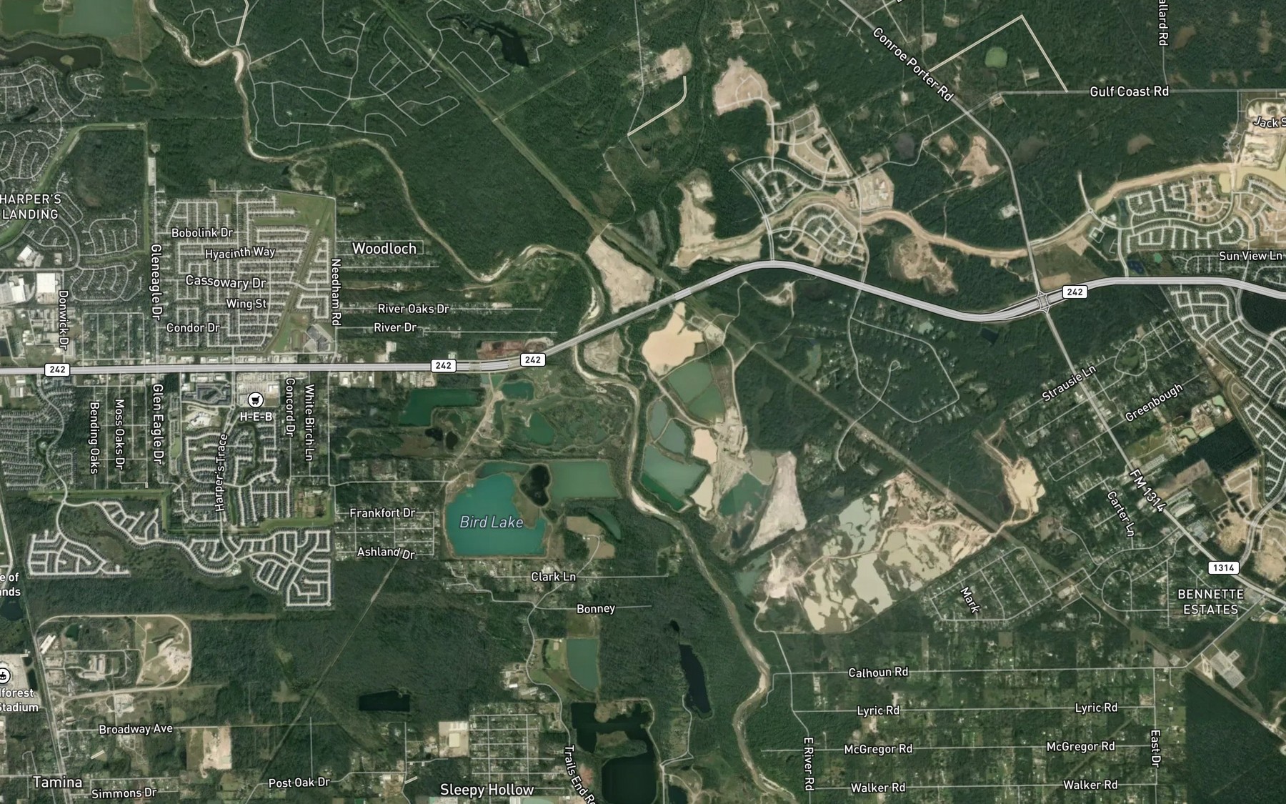 Satellite map of the Crystal Creek