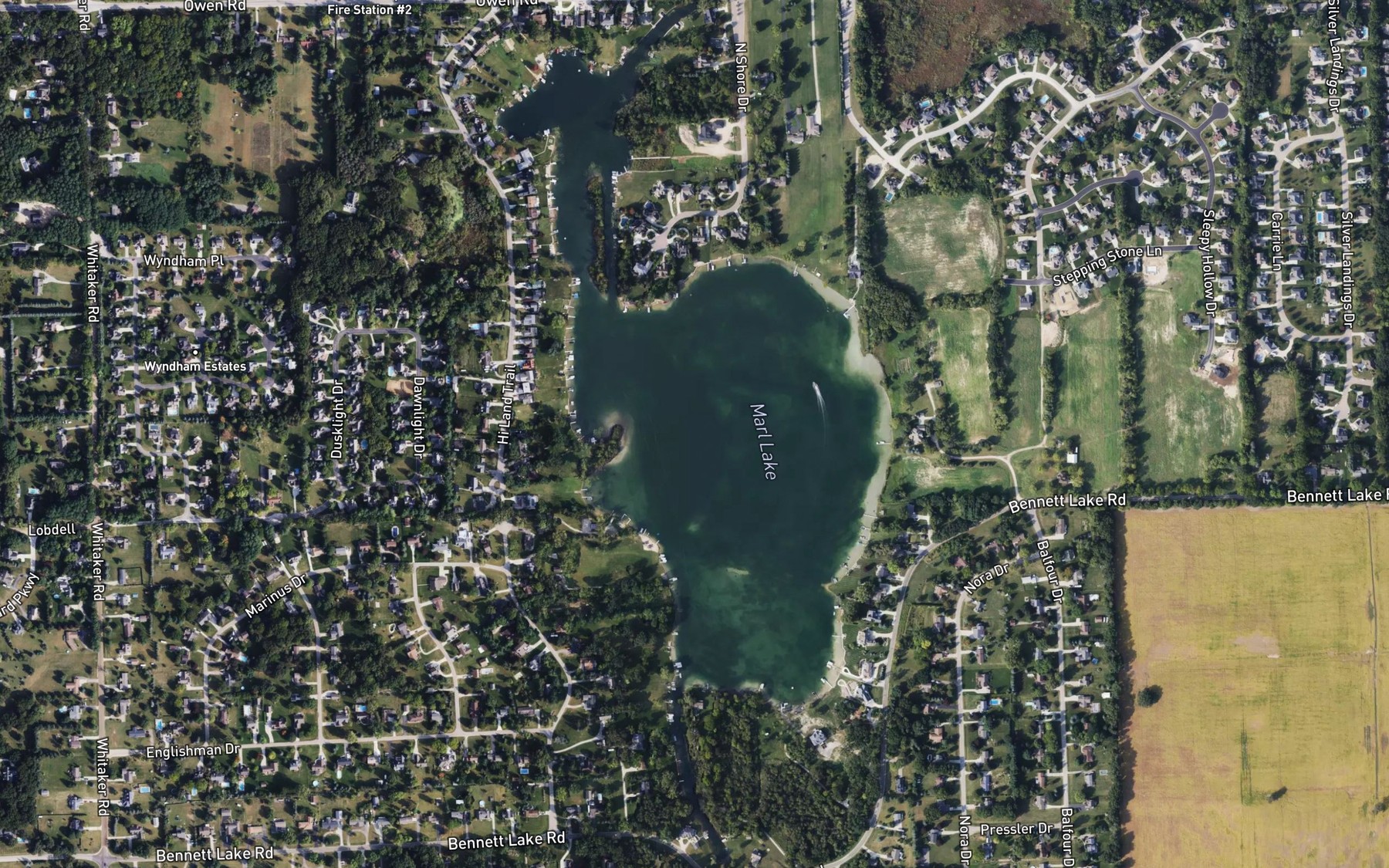 Satellite map of the Marl Lake