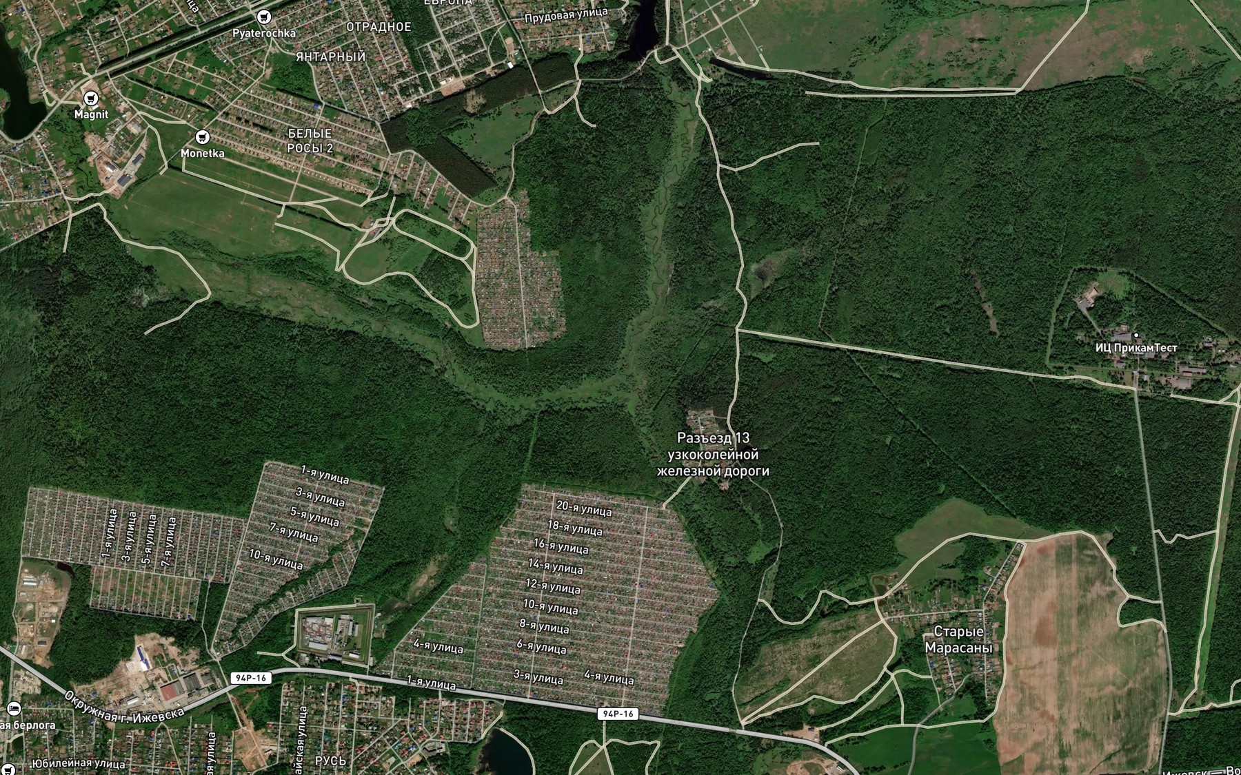 Satellite map of the Yagulka