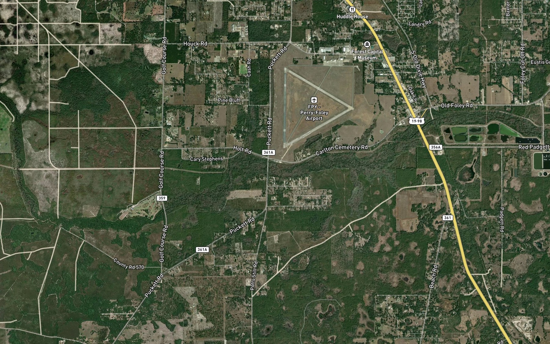 Satellite map of the Carlton Spring