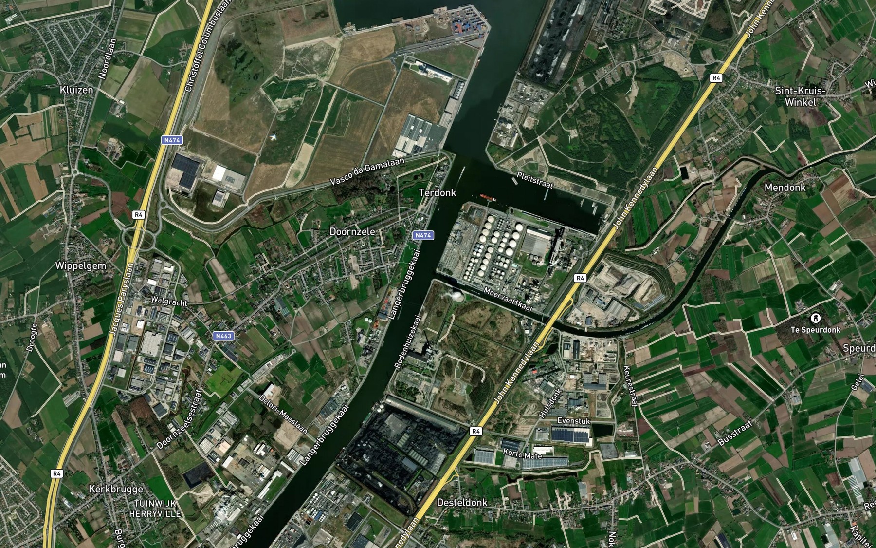 Satellite map of the Moervaart