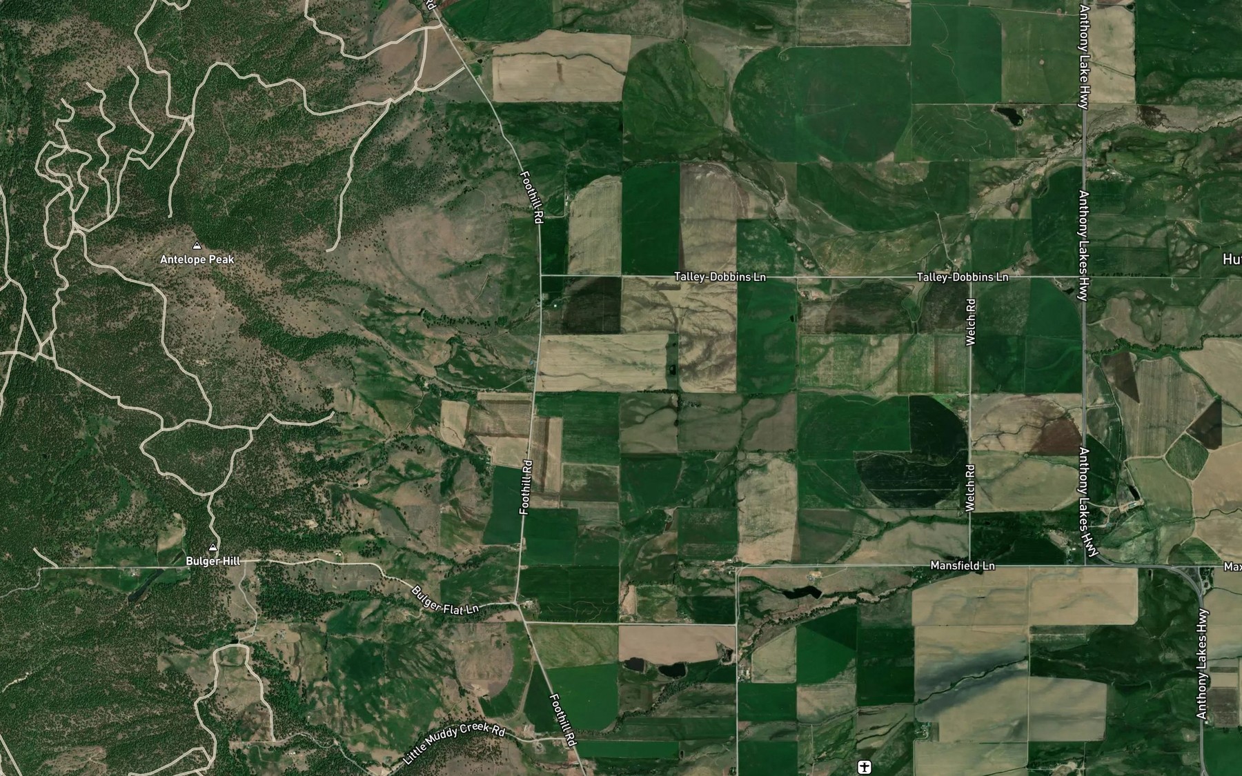 Satellite map of the Blume Zilkey Ditch