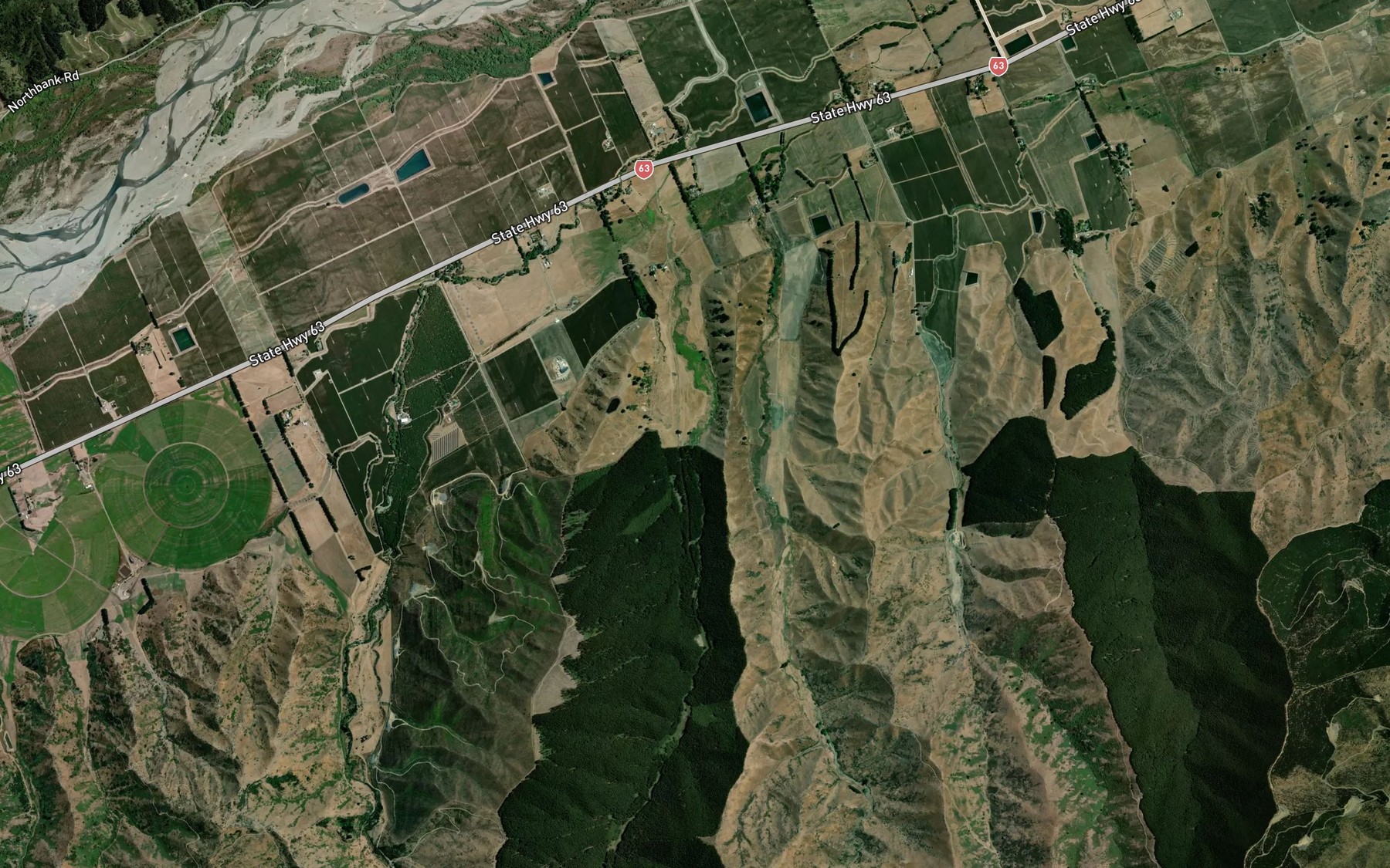 Satellite map of the Huddleston Stream