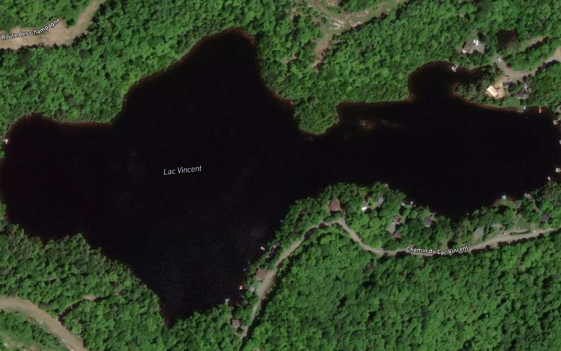 Satellite map of the Lac Vincent