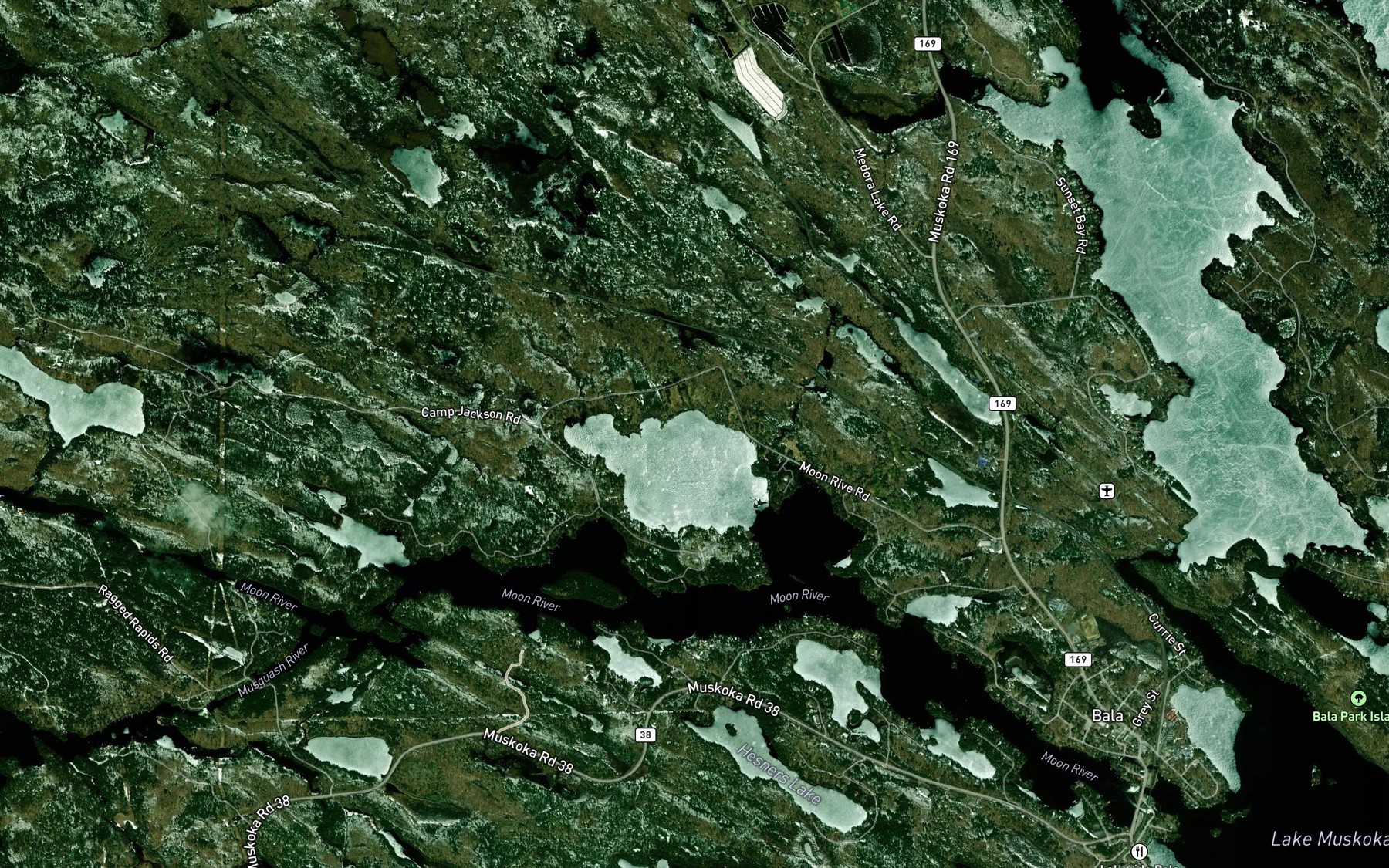 Satellite map of the Gaunt Bay