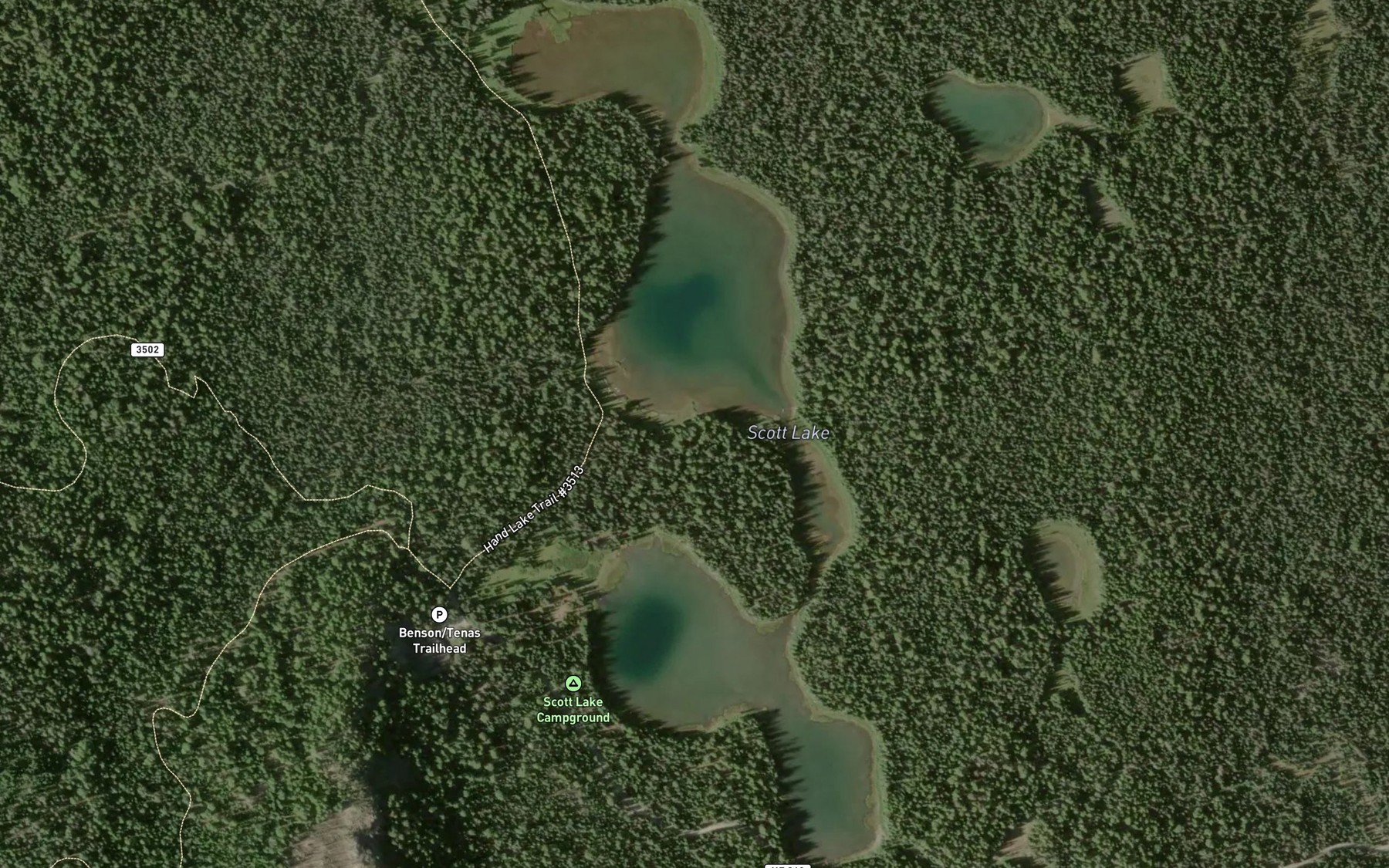 Satellite map of the Scott Lake