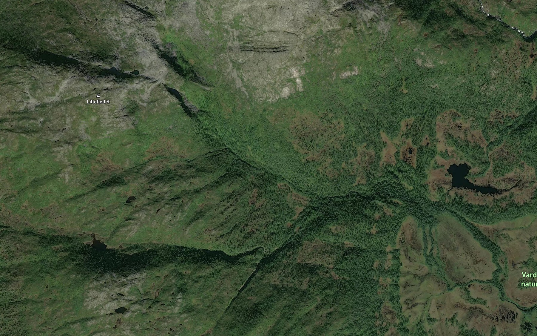 Satellite map of the Trolldalselva