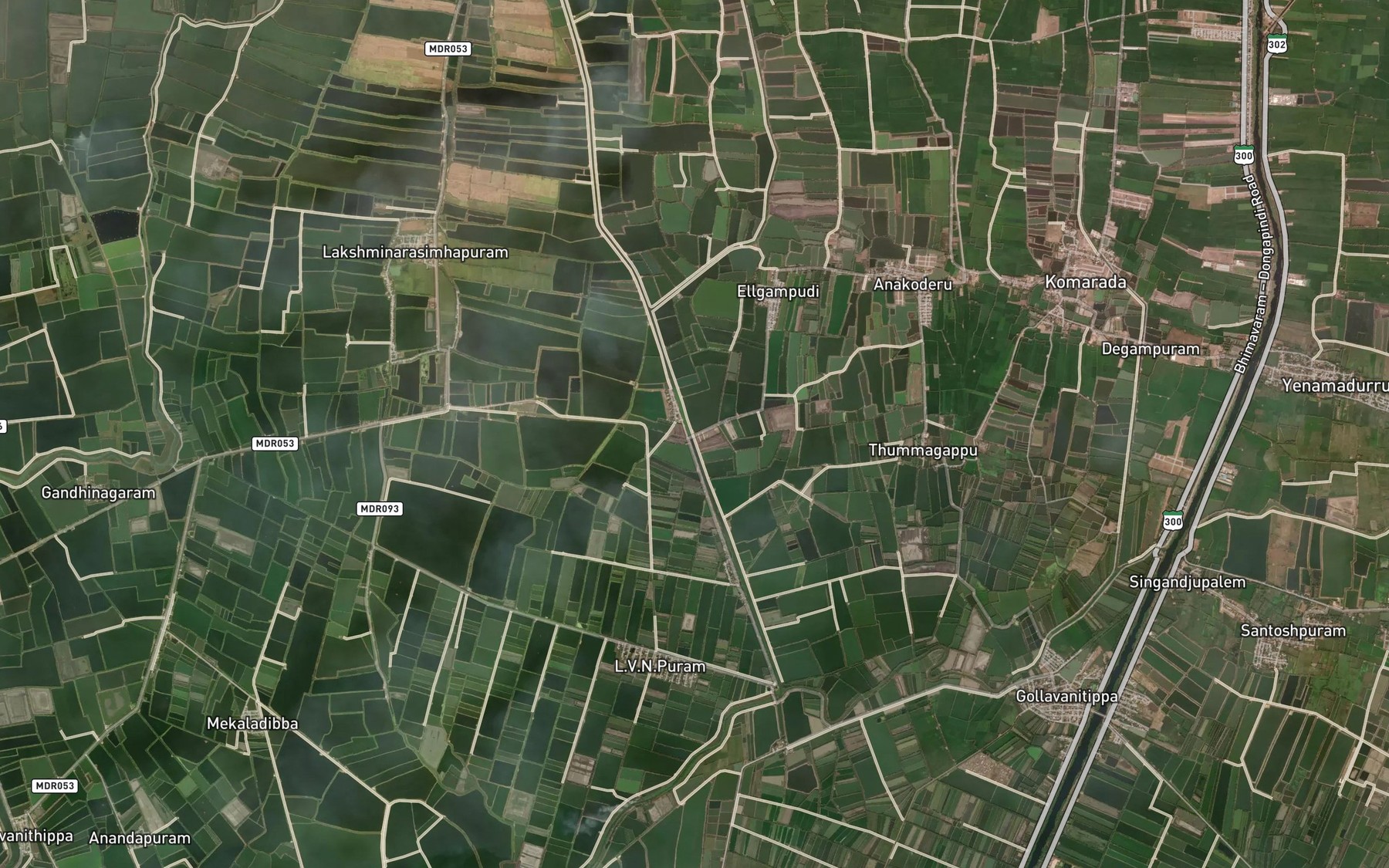 Satellite map of the Vempadu Branch Channel