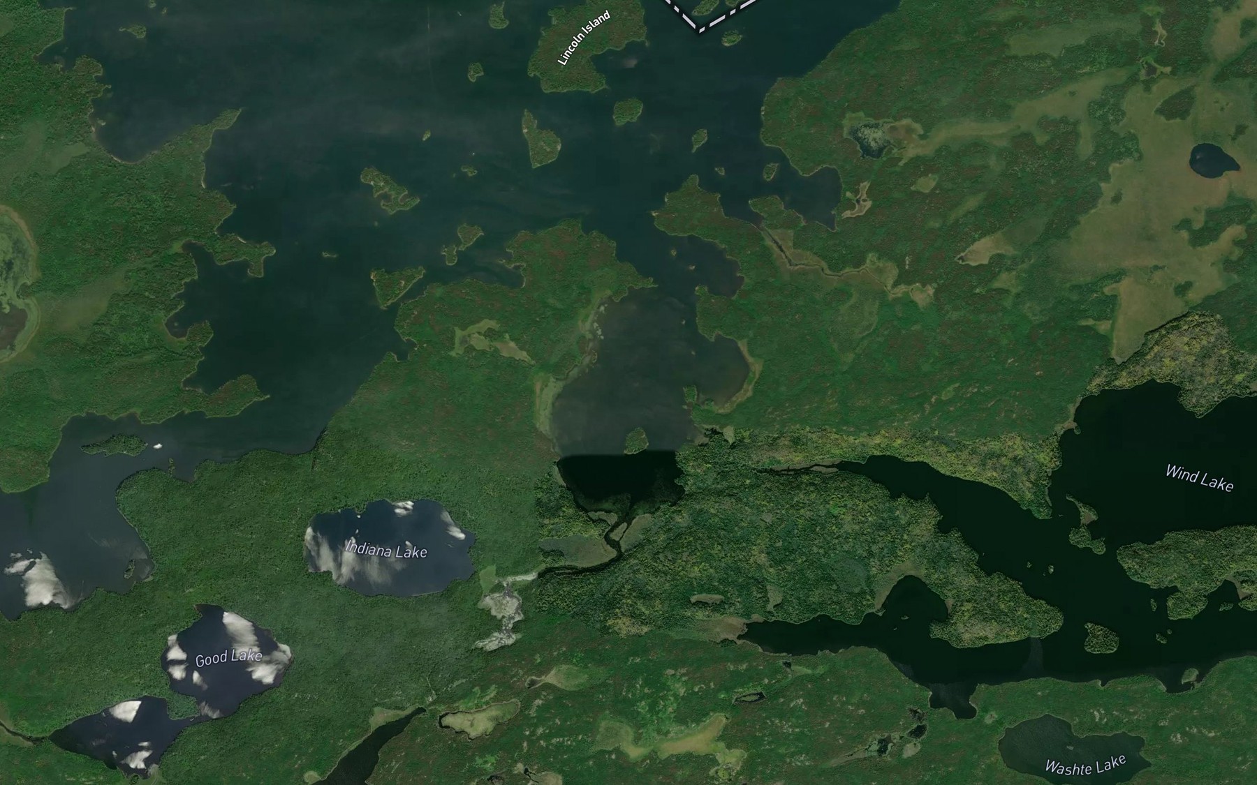 Satellite map of the Wind Bay