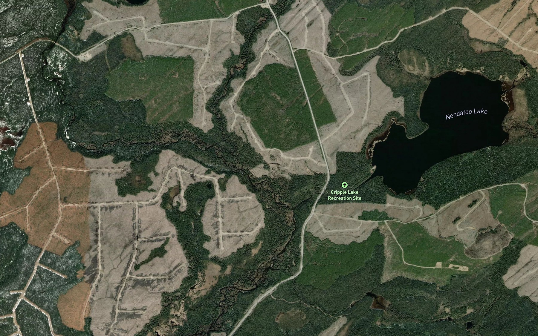 Satellite map of the Cripple Creek