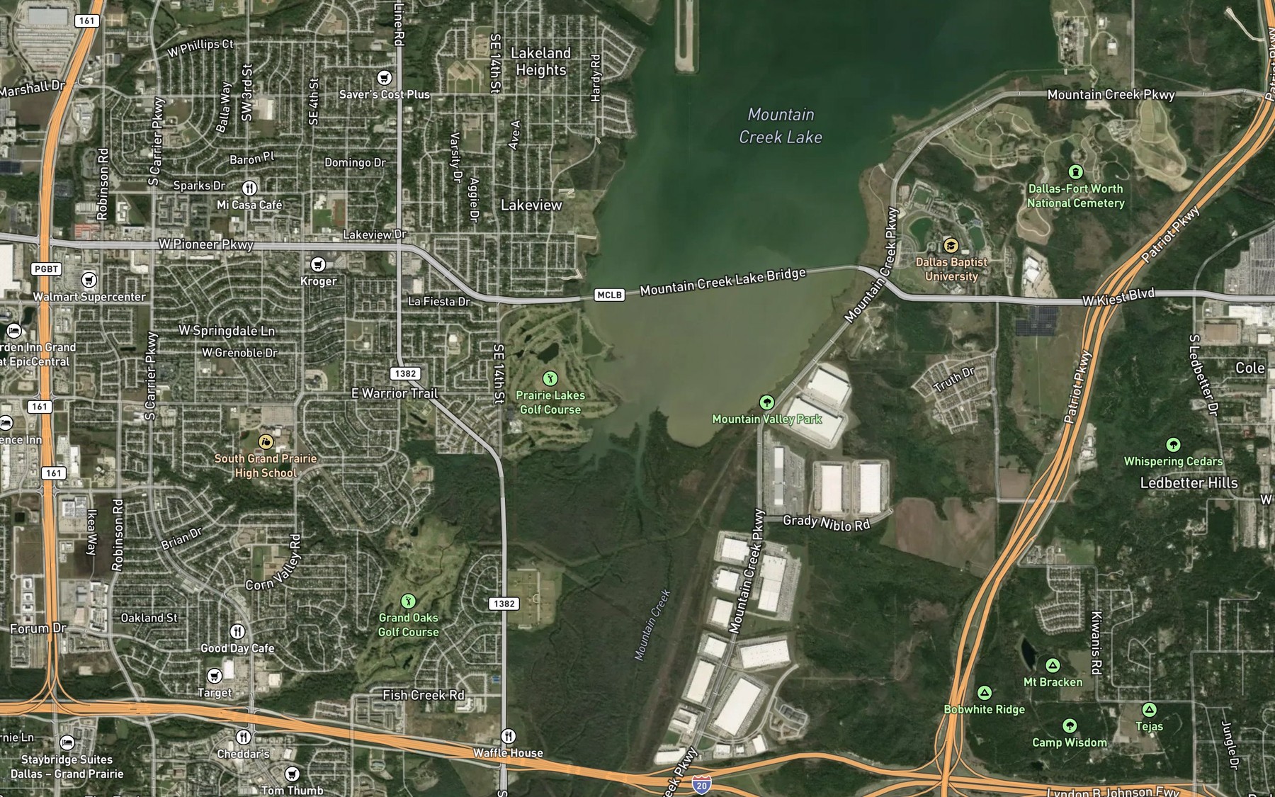 Satellite map of the Fish Creek
