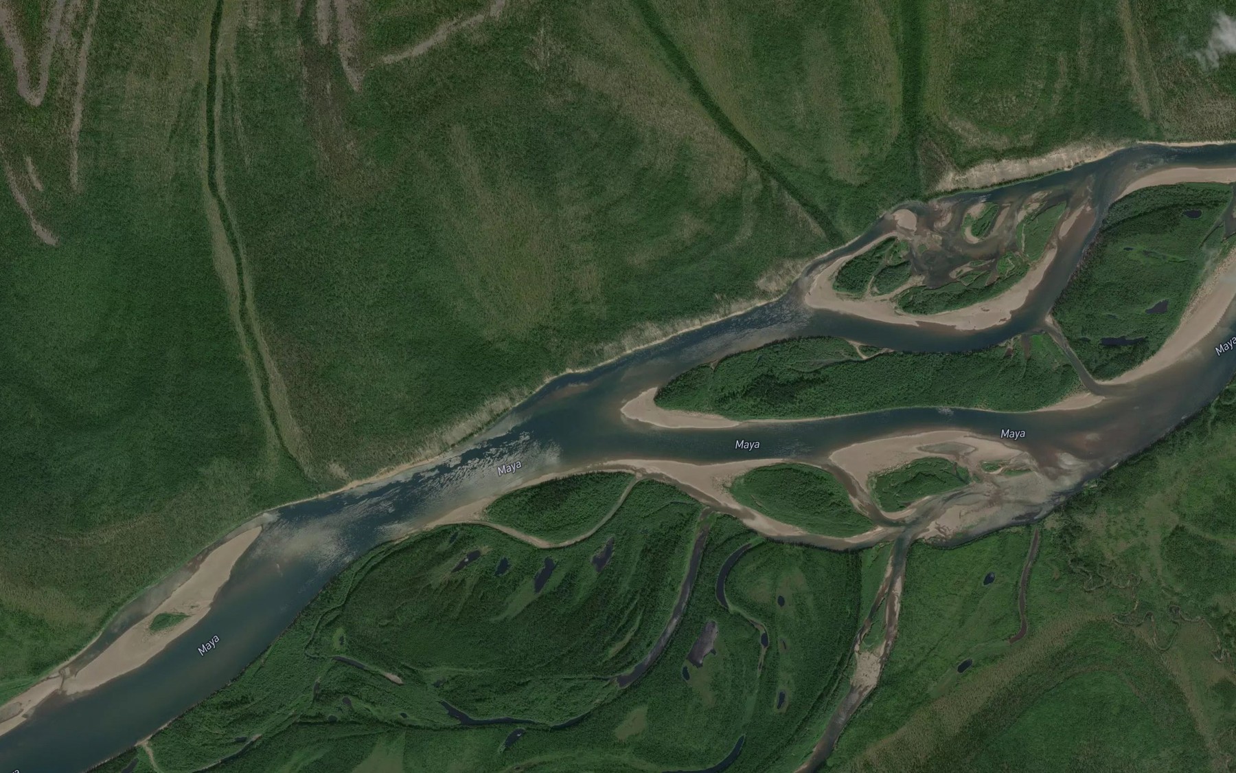 Satellite map of the Protoka Tarbylyr